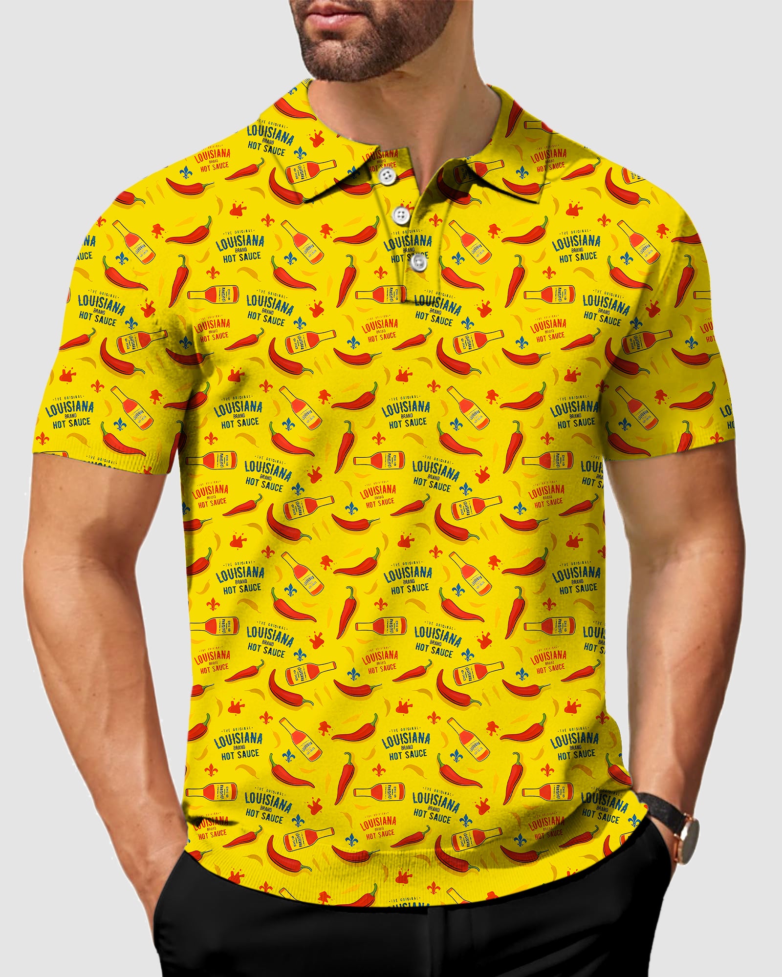 Louisiana Hot Sauce Golf Polo