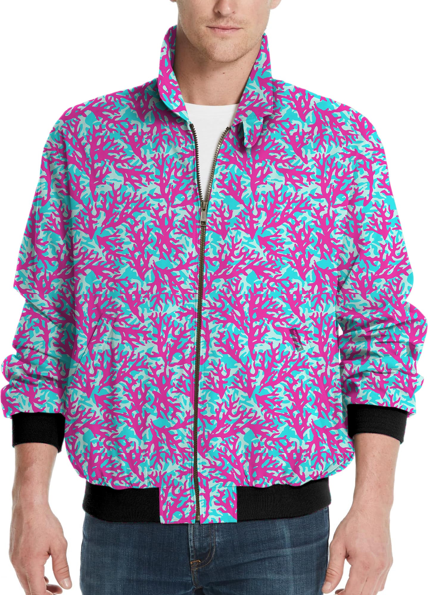 Coral Reef-Men's Golf Windbreaker Light Jacket
