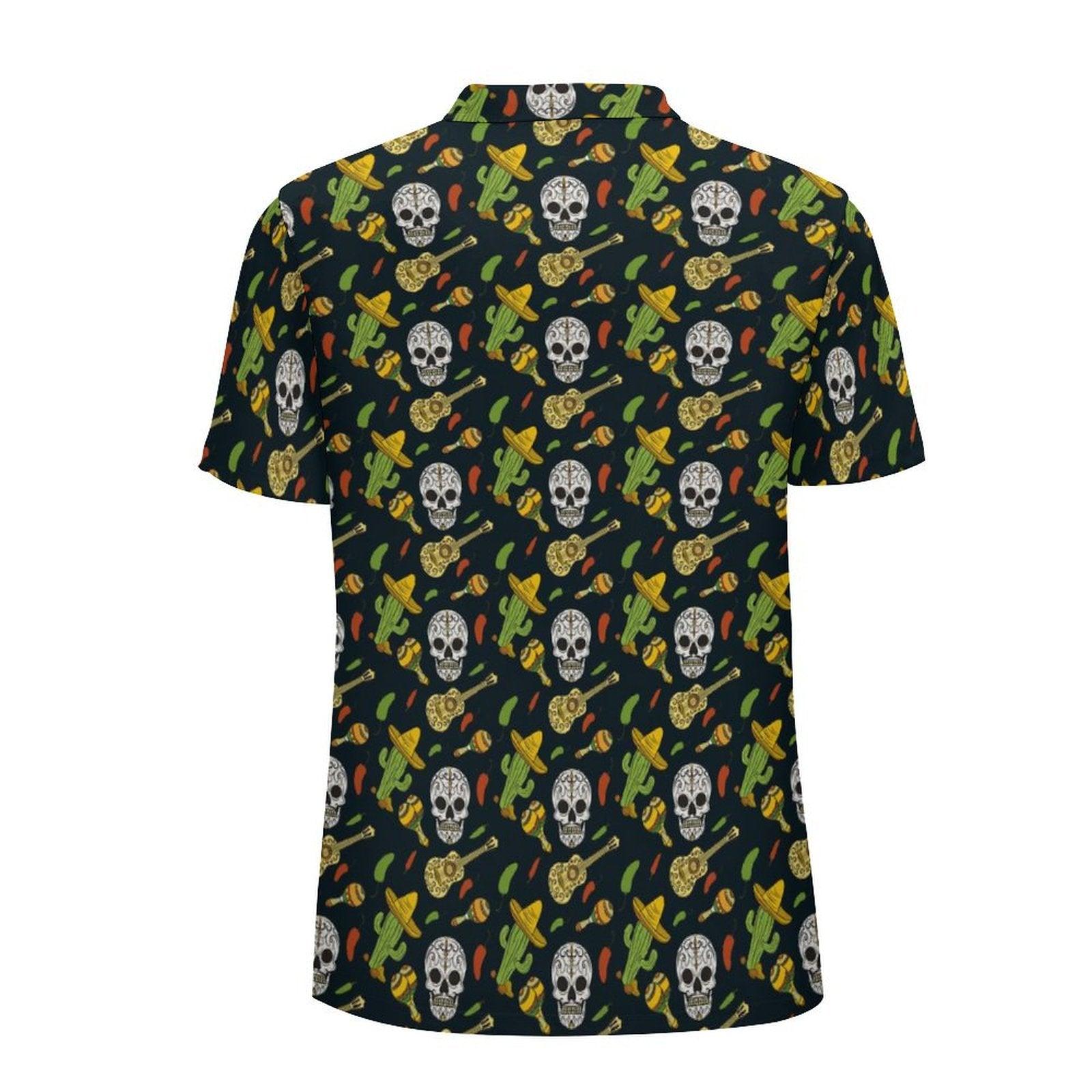 Cactus and Skull Men's golf polo