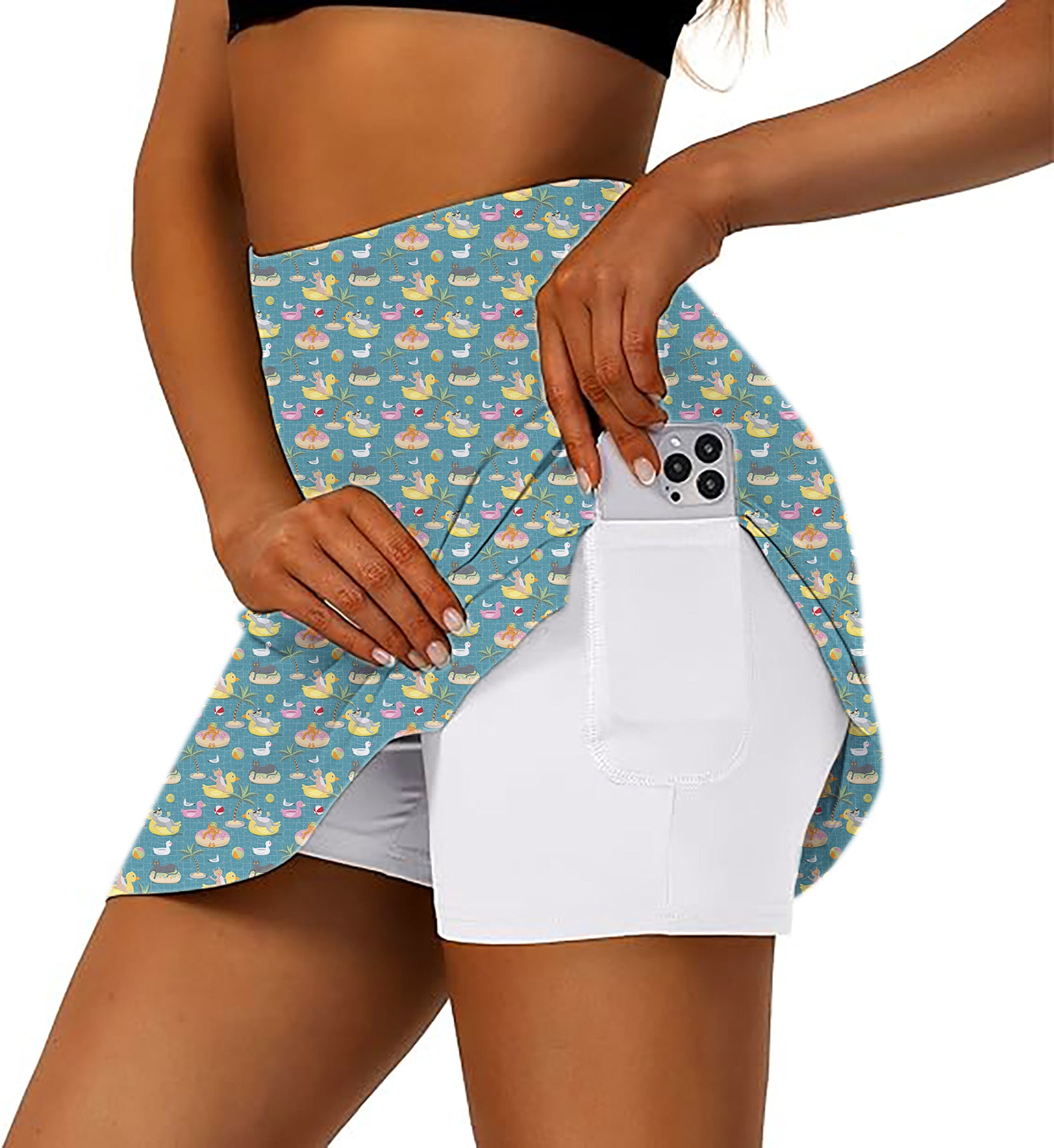 Cats in the Pool Women's Athletic Golf Skorts Flared Skirts