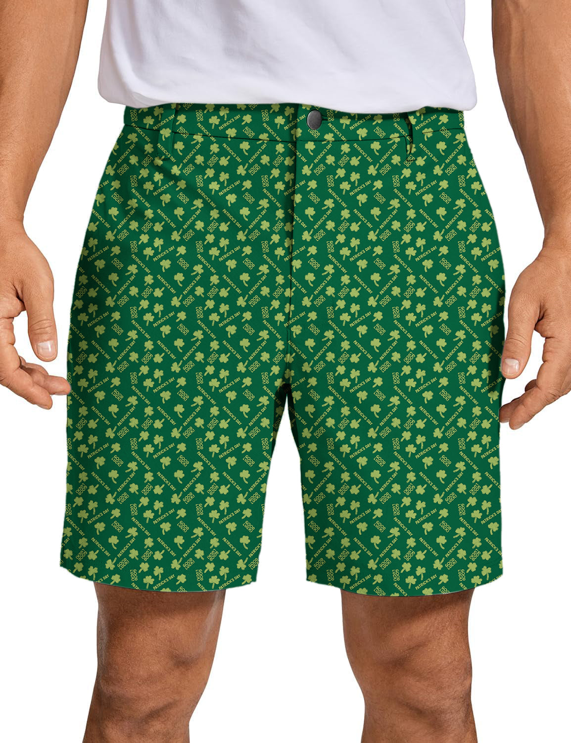 Men Leaf clover St. Patrick's Day Golf Shorts
