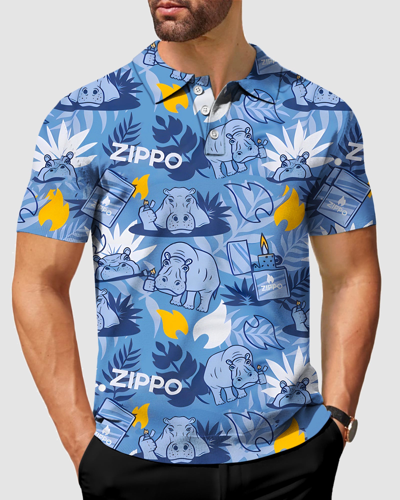 Men's Zippo Rhinoceros golf polo