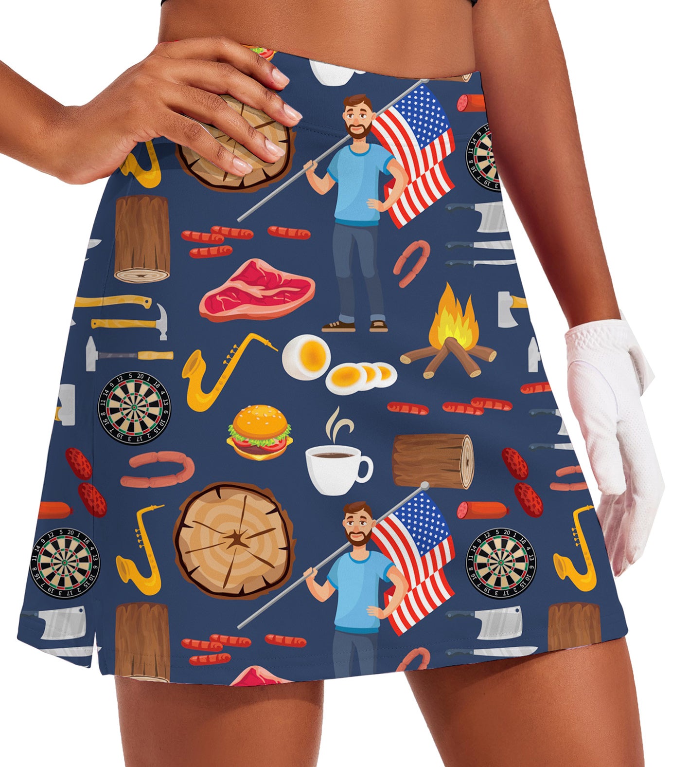 Women's American Dream Golf Skirts Inner Shorts Pocket