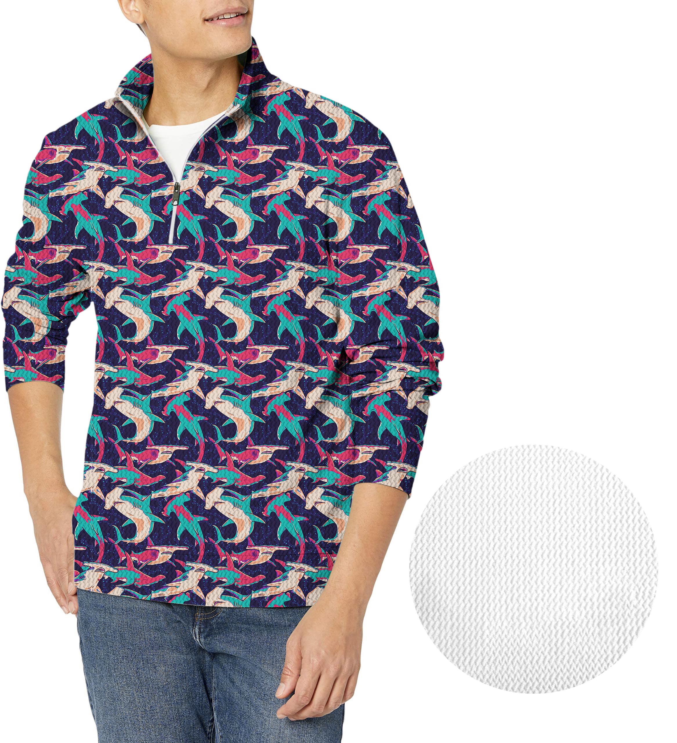Hammer Time-Men's Golf Waffle Zipper Pullover