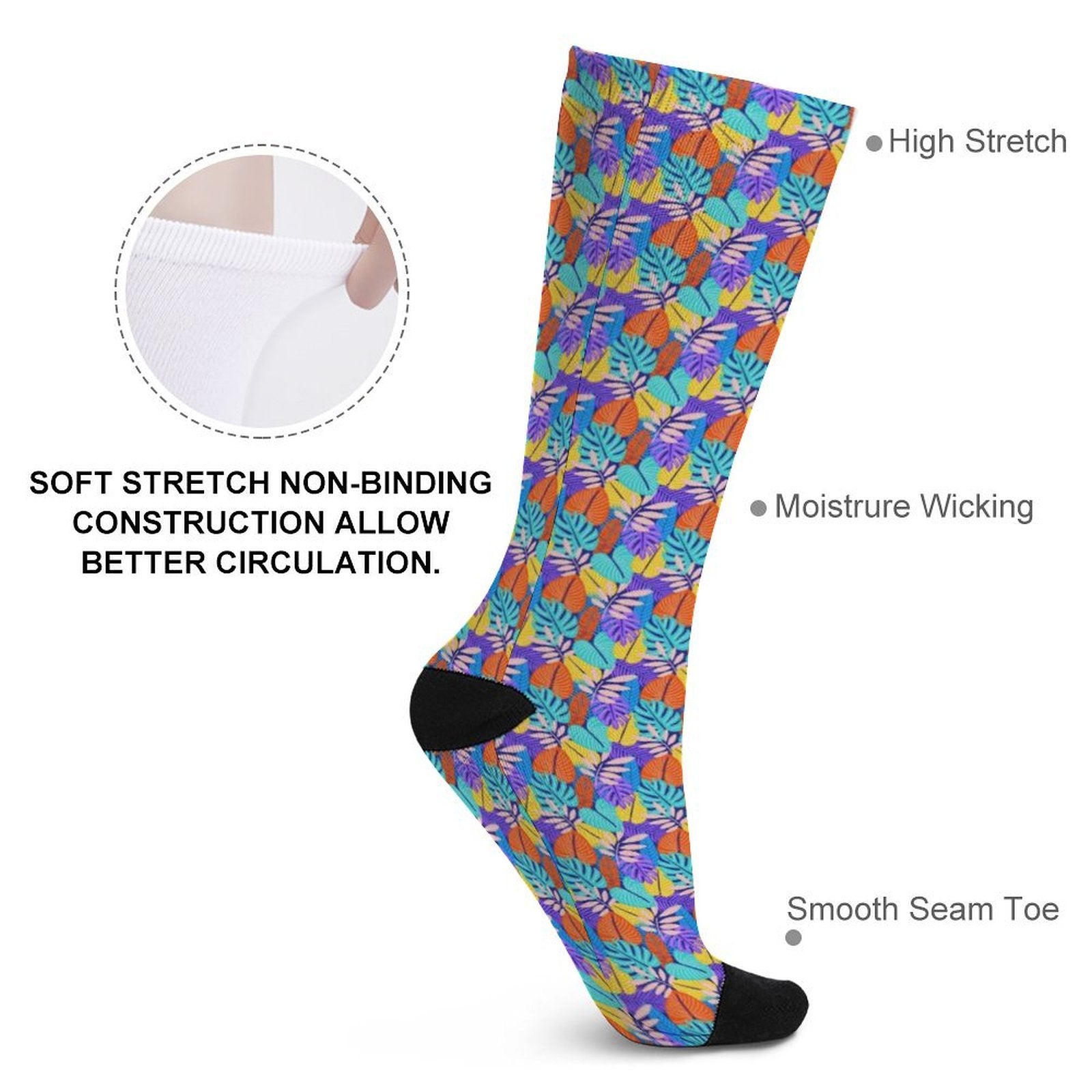 Tropical palm leaves Prined socks Gifts for Men Women