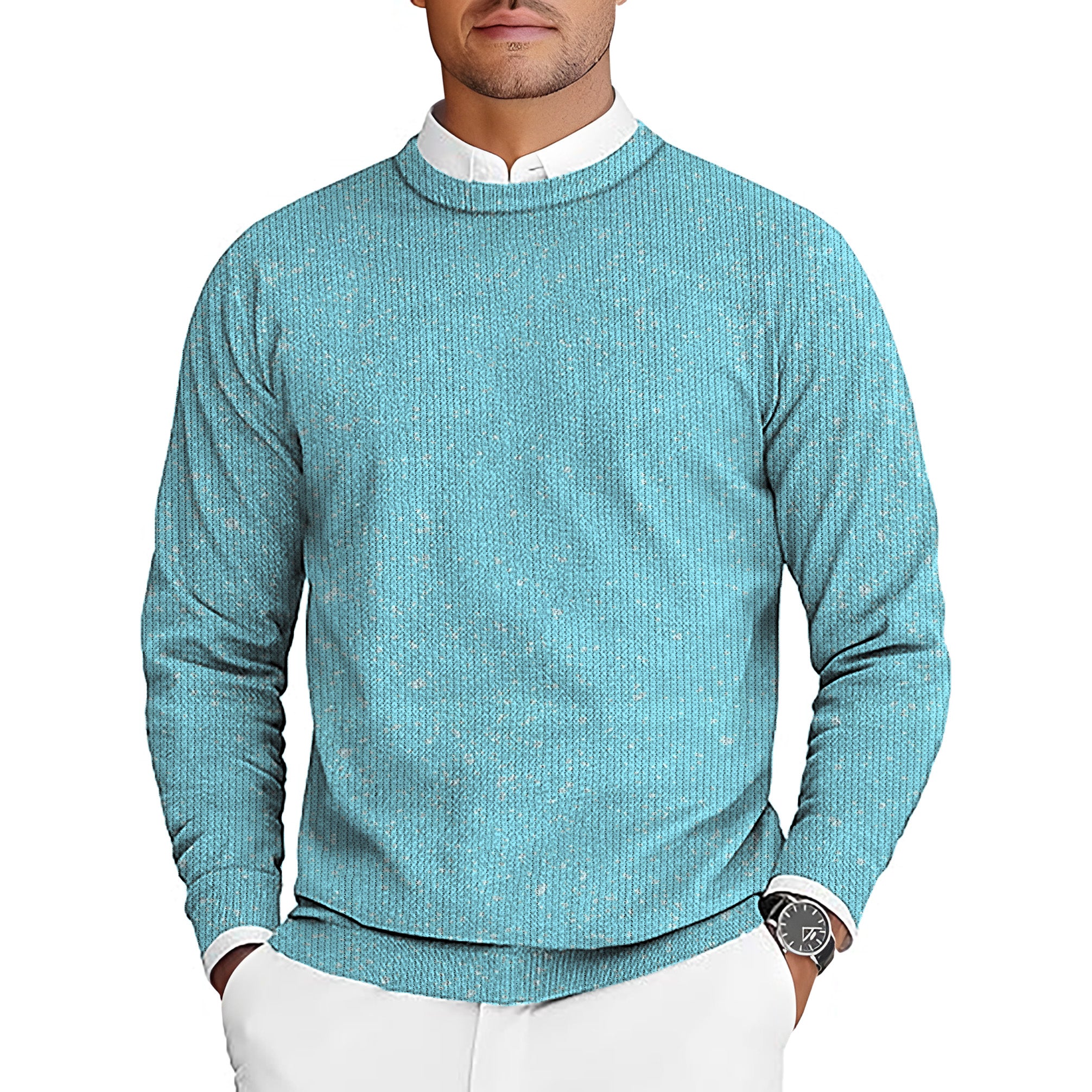 Two tone Men's Golf Crewneck Pullover Sweaters Ugly Sweater