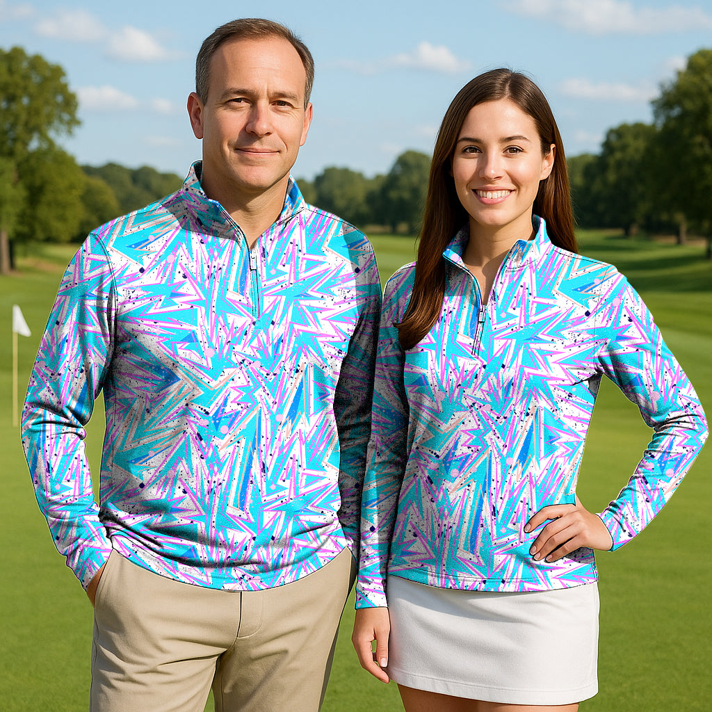 Kapow Couple Golf Active 3/4 Zipper Top Long Sleeves