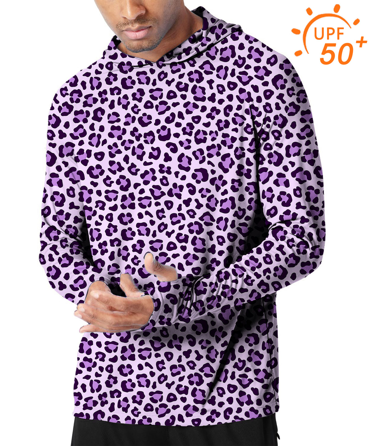 Men's Outdoor pink leopard print Golf Sun Protection Loose Fit  hoodies