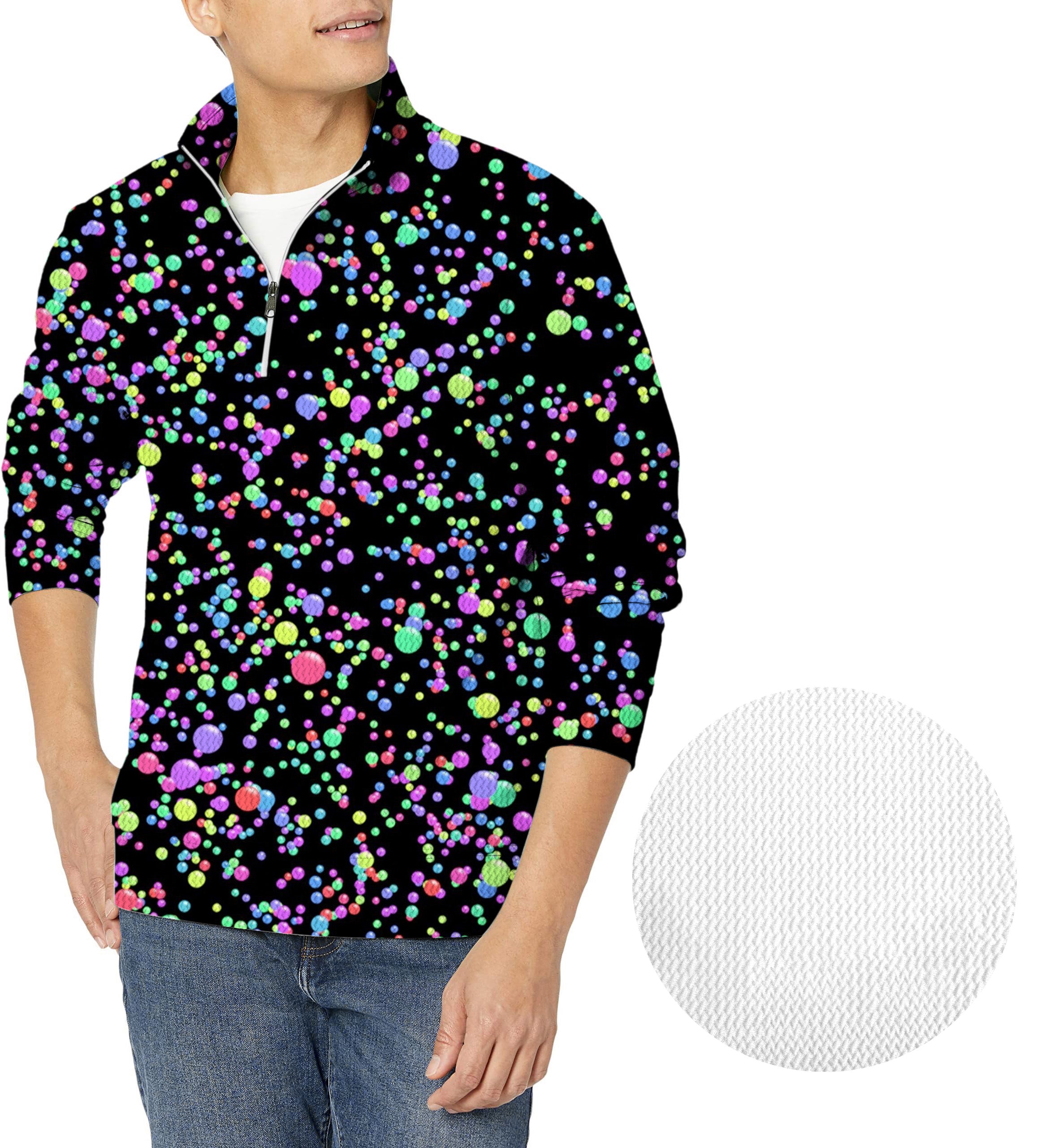 Galaxies-Men's Golf Waffle Zipper Pullover