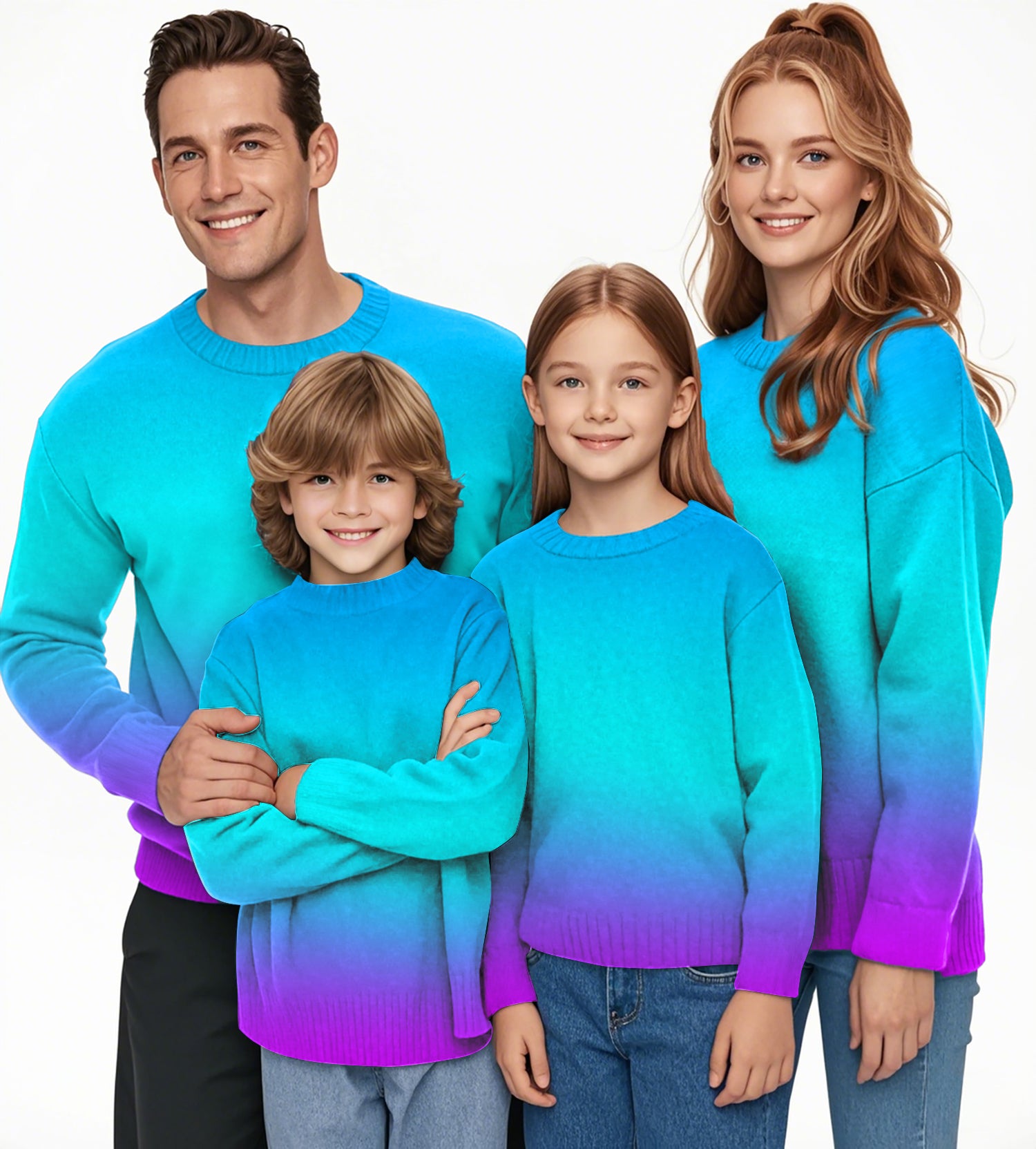 Neon Gradients Crewneck Pullover Ugly Sweater Men Women boy girl family