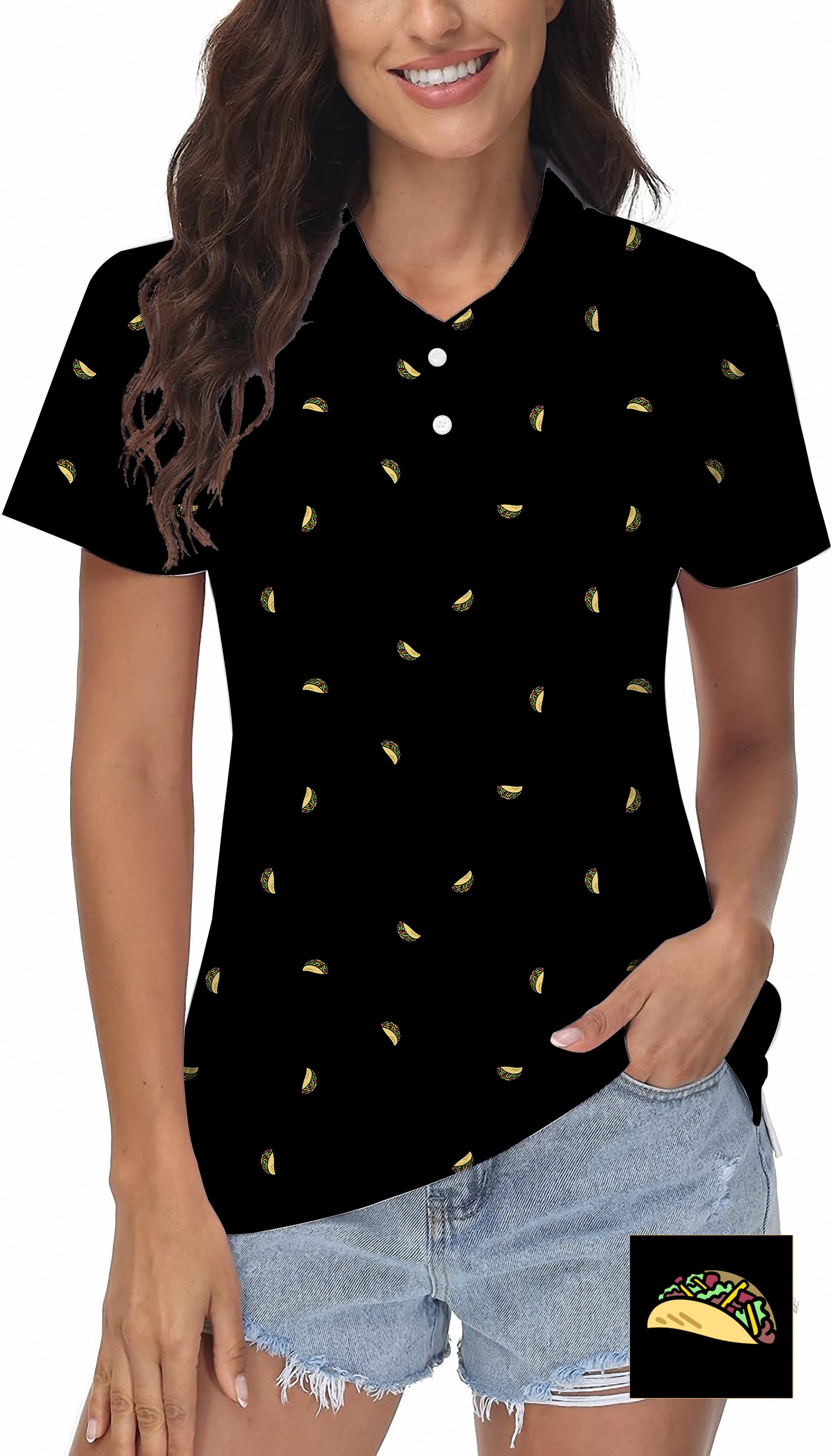 Watermelon Custom The Background Color Women's Golf Polo