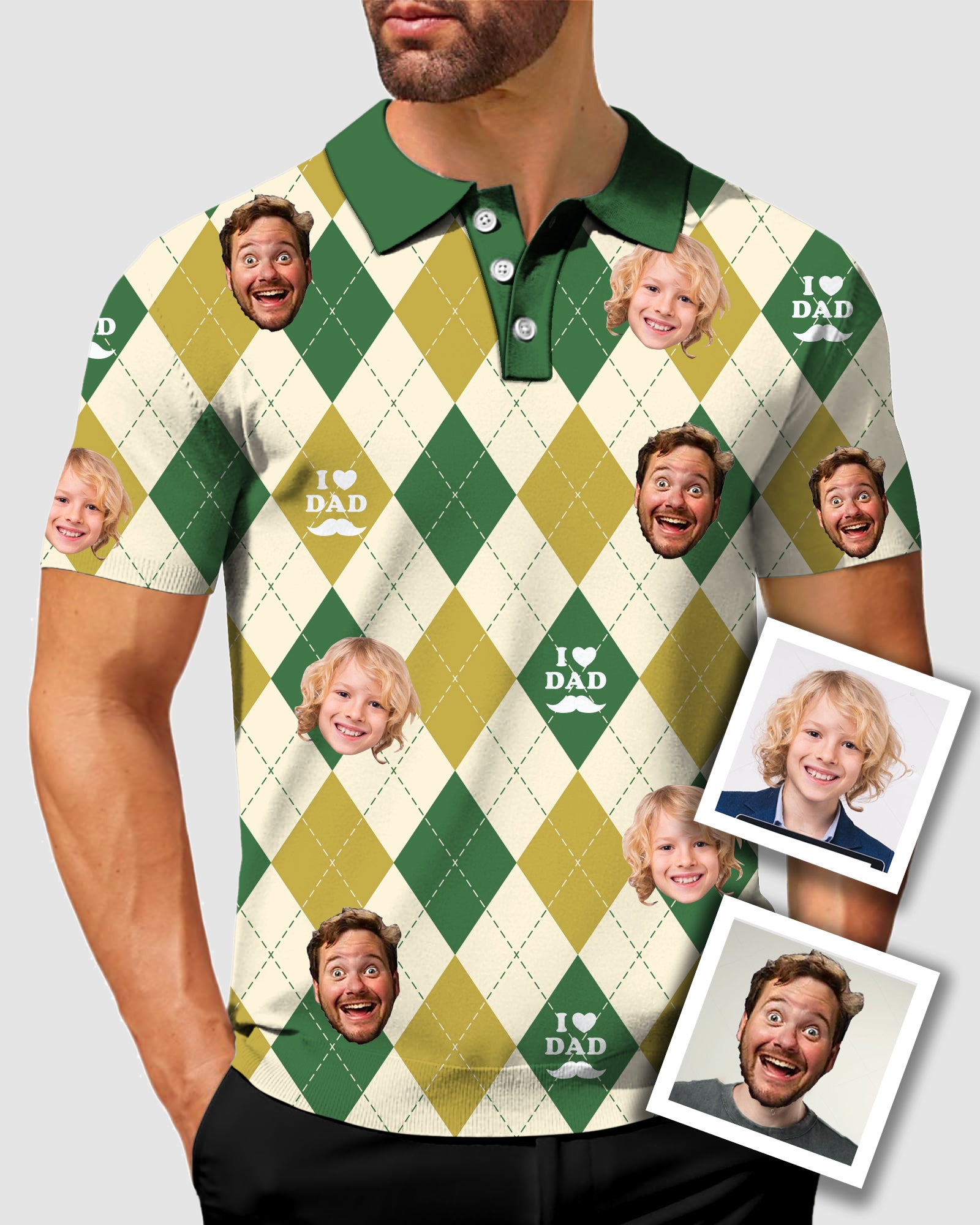 Men's To My Dad Custom Face Men's Golf Polo Father's Day Gift Polo