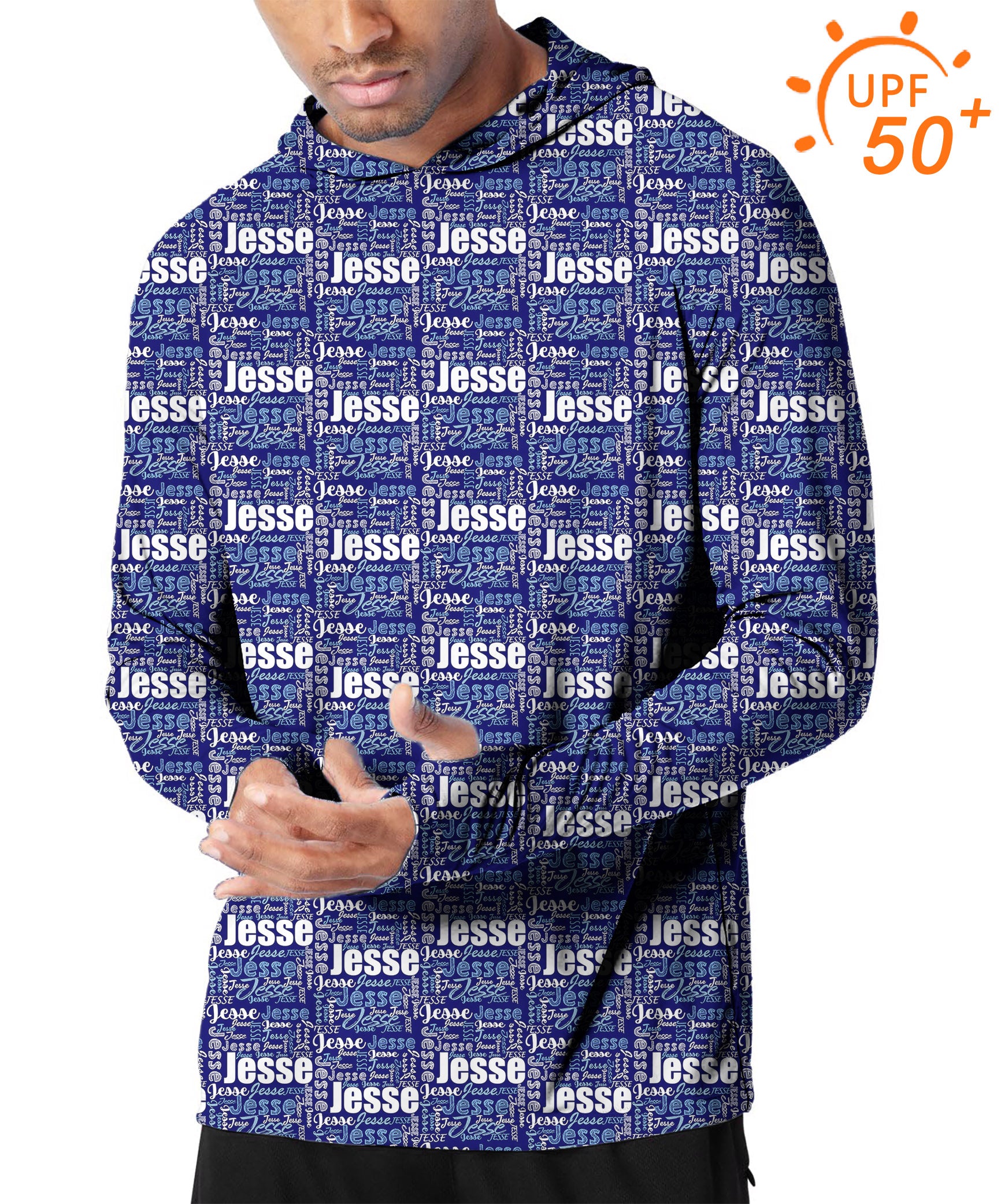 Men's Outdoor Custom name navy blue Golf Sun Protection Slim Fit  hoodies