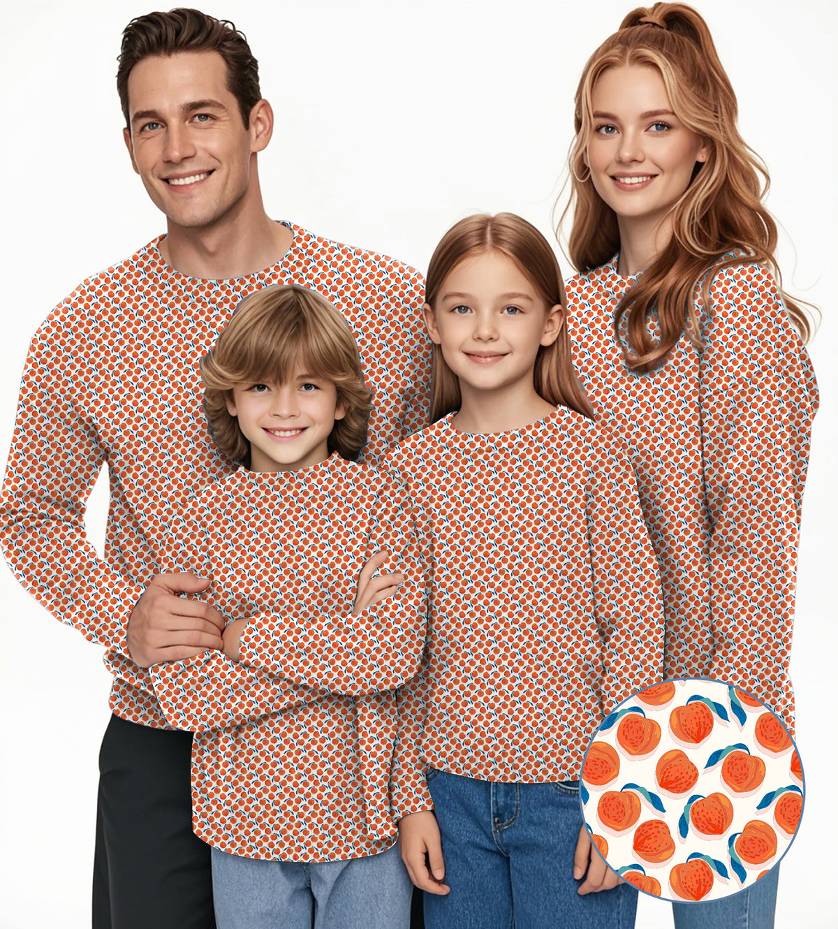 momo peach Crewneck Pullover Ugly Sweater Men Women boy girl family