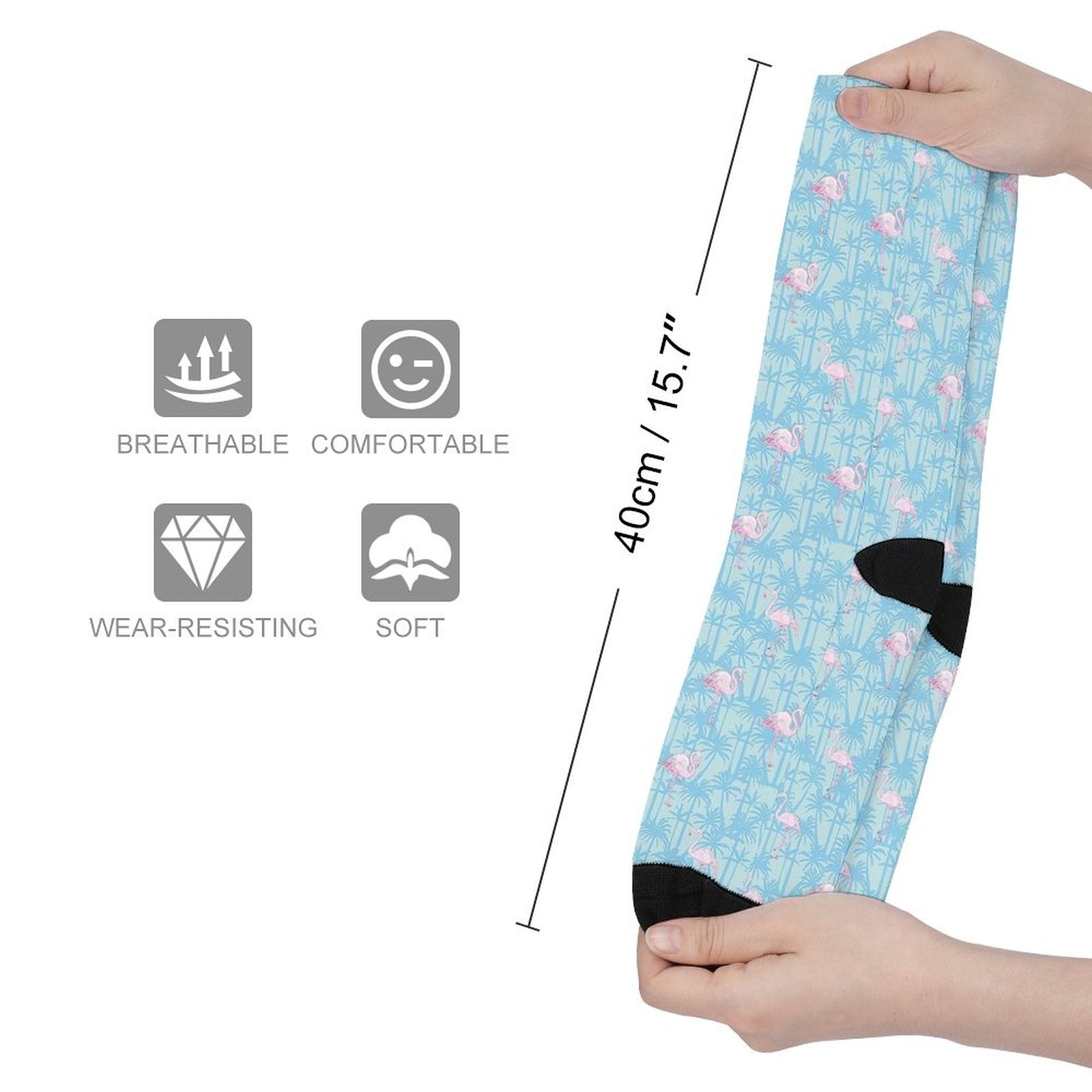 A pale pink flamingo Prined socks Gifts for Men Women