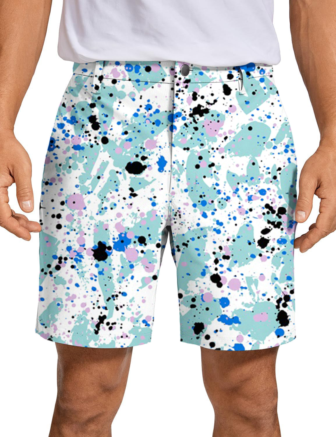 Men Paint Splatter Golf Shorts