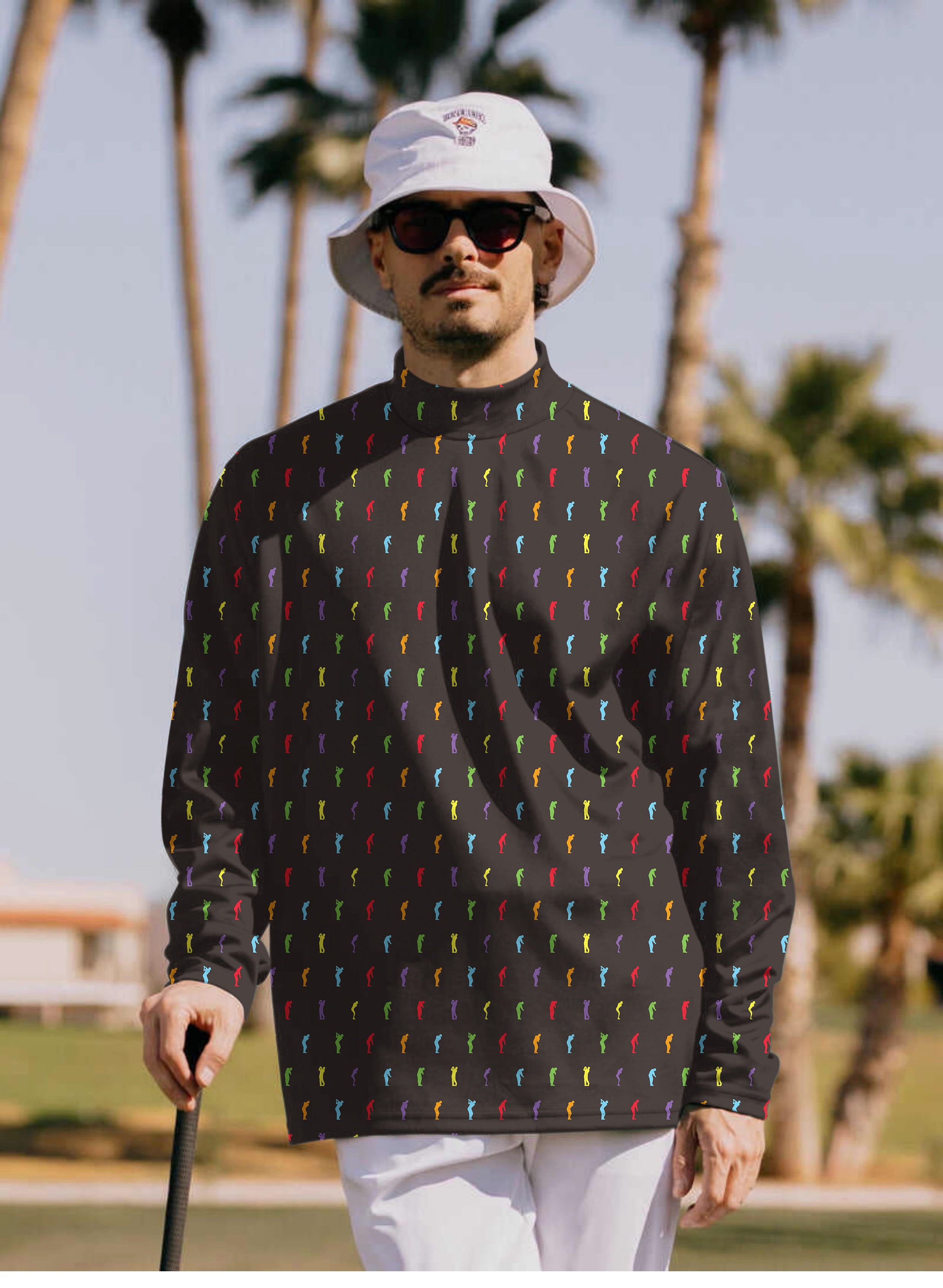 Men's Golf Swing Pullover High neck Long/Short sleeve T-Shirt