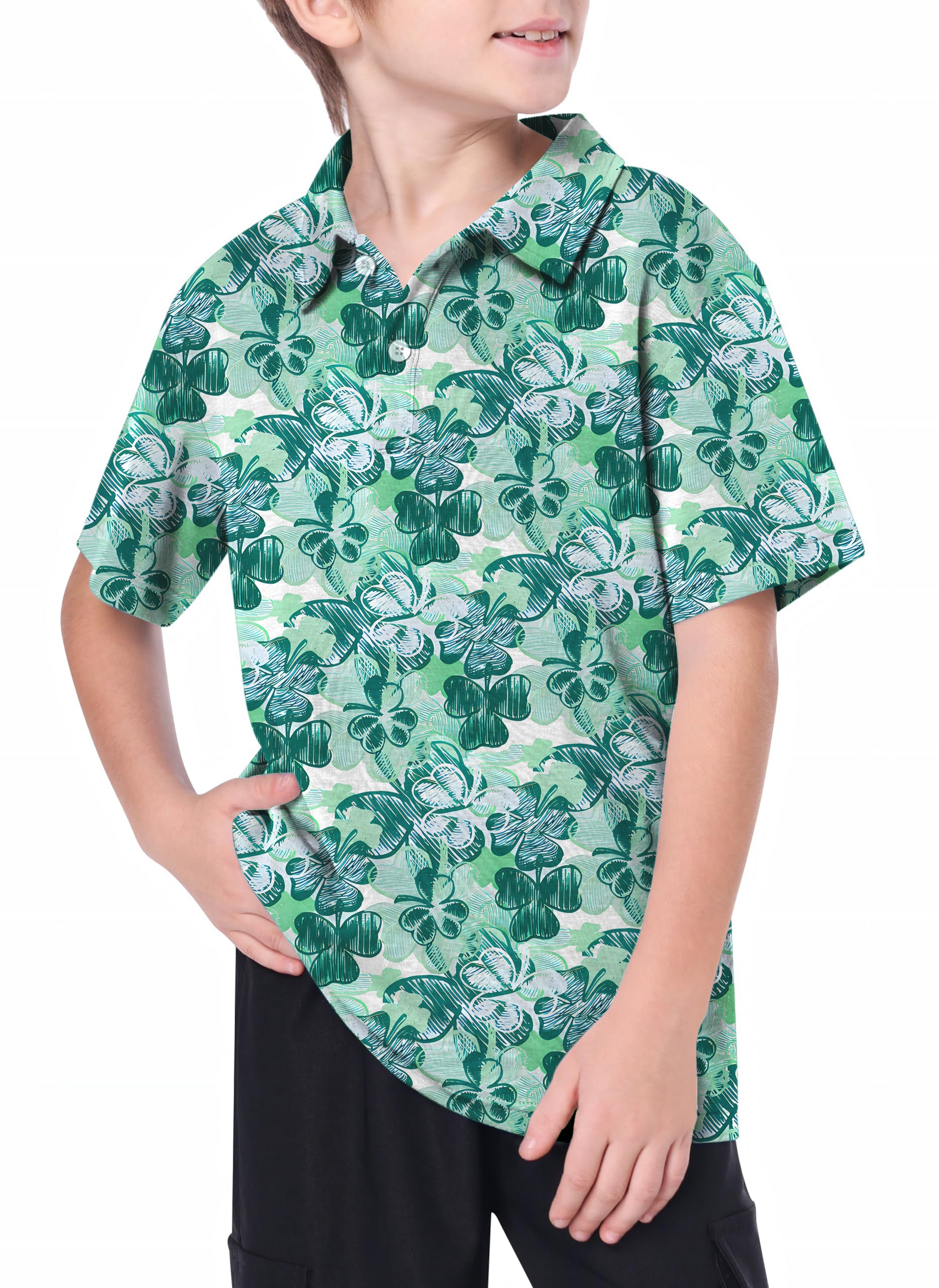 Youth  Four leaf clover Golf Polo