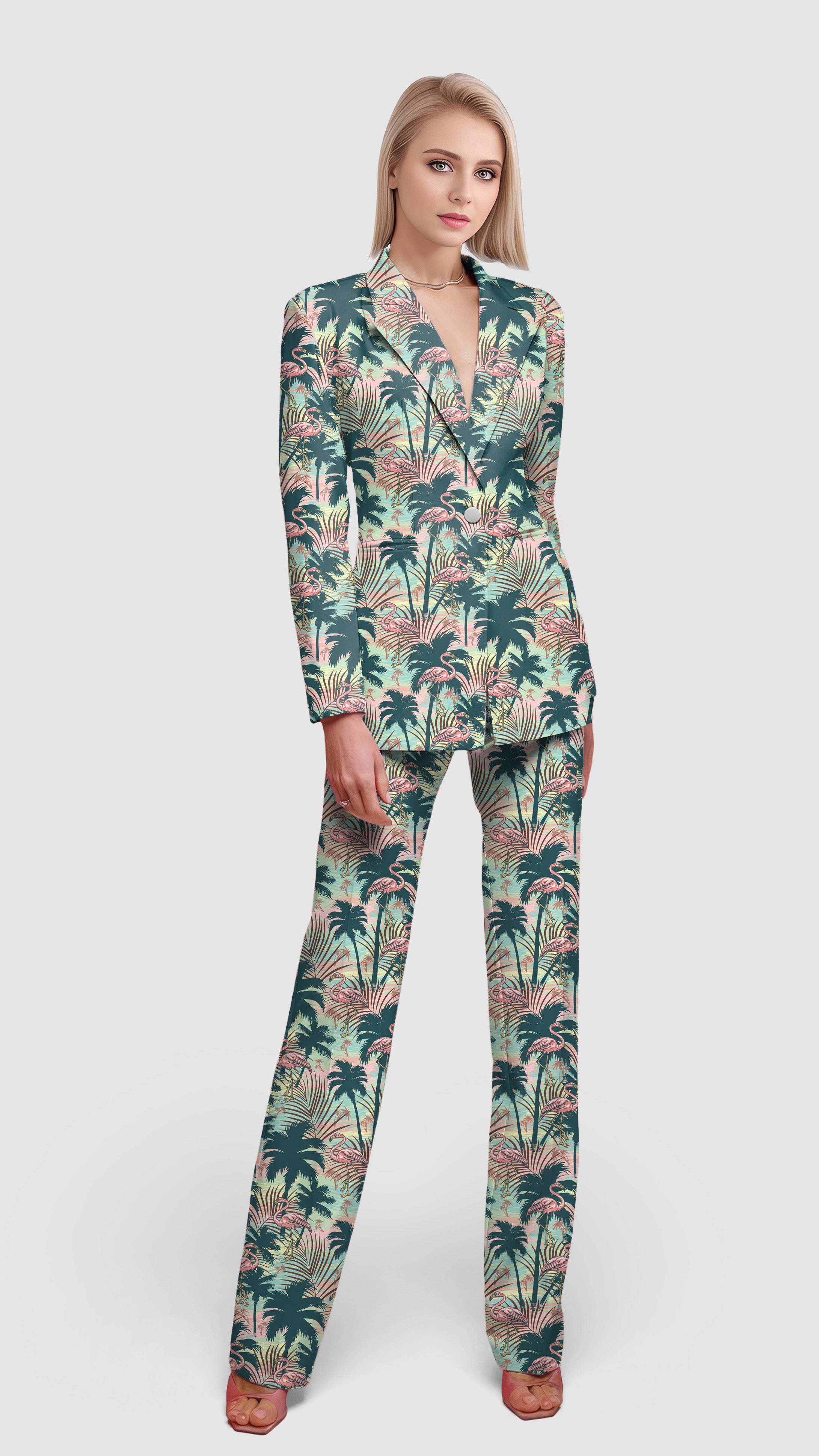Dazed Flamingo-Women's Blazer Casual Work Office Blazer Suit set