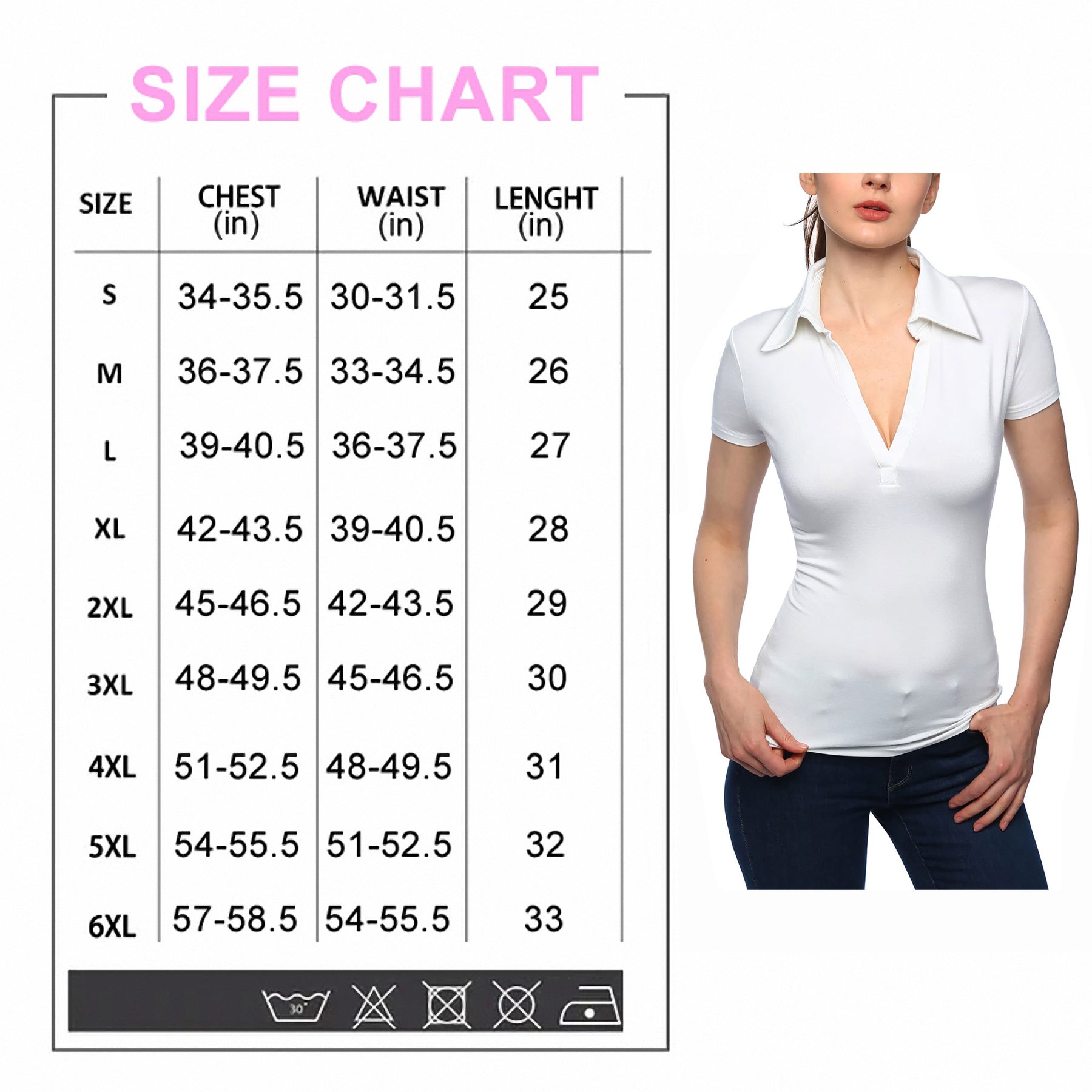 Women's White Black Gradient V Neck Golf Polo