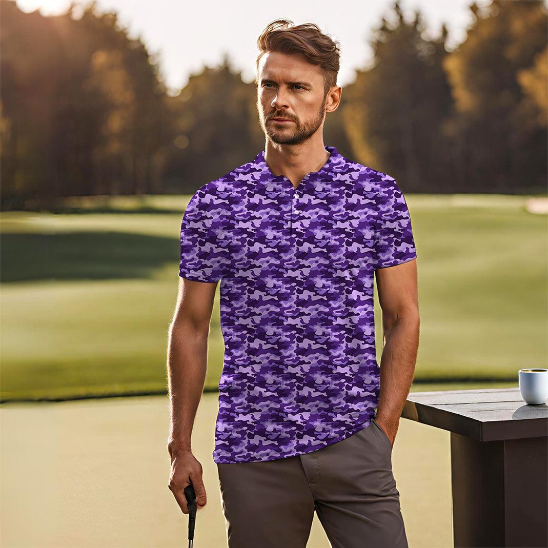 Men's Purple Camo golf polo