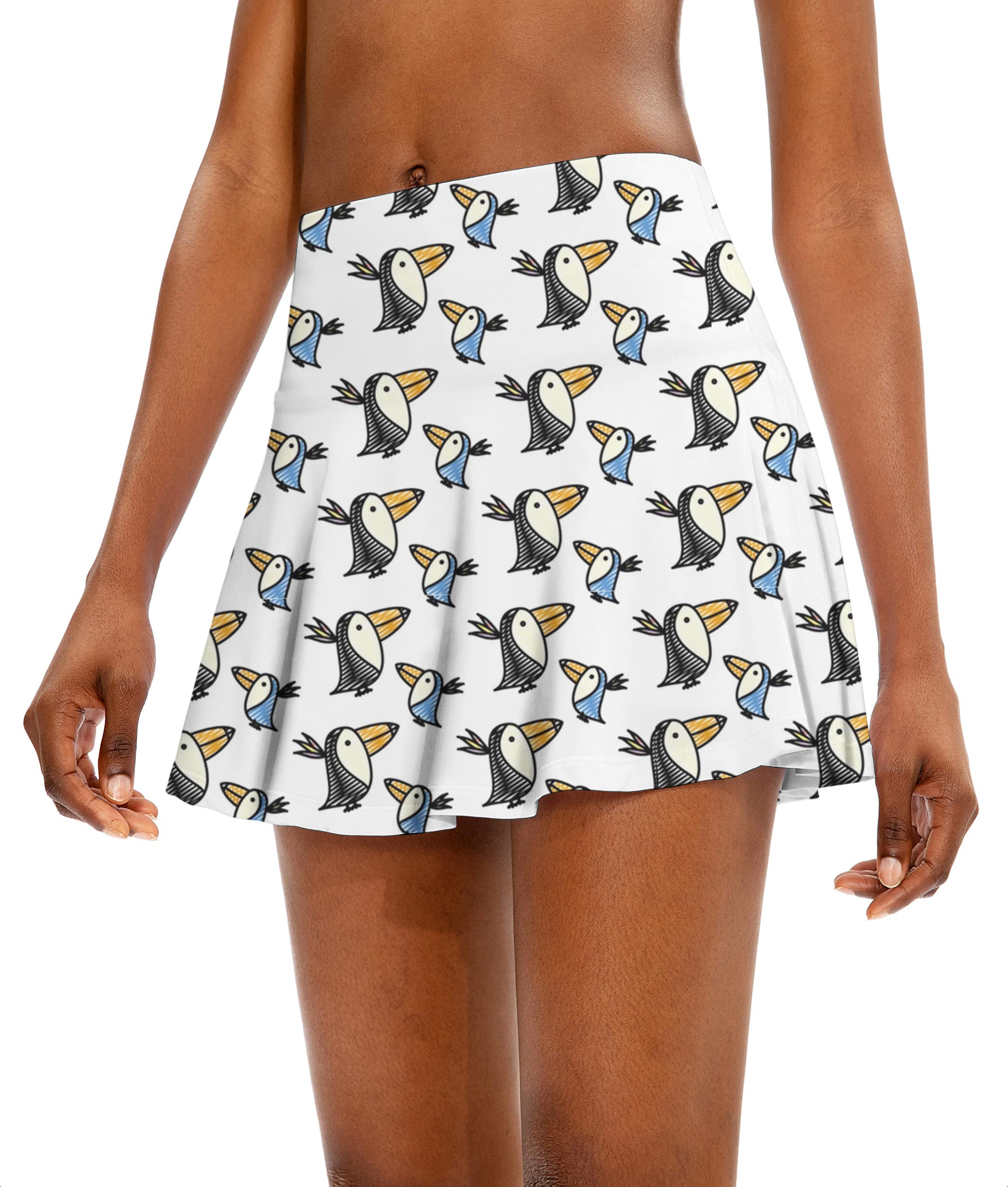 Talking Toucan Women's Athletic Golf Skorts Flared Skirts