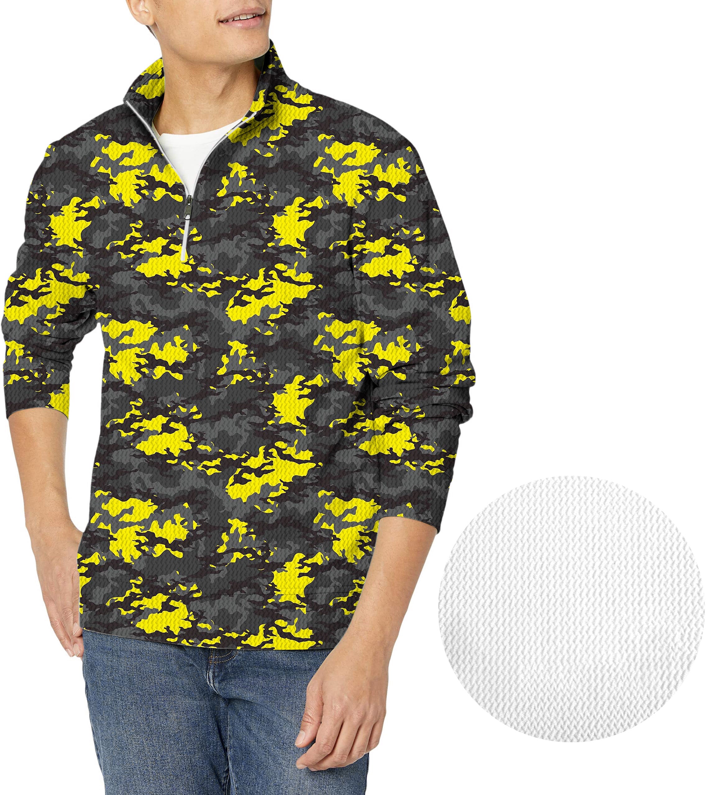Camouflage-Men's Golf Waffle Zipper Pullover