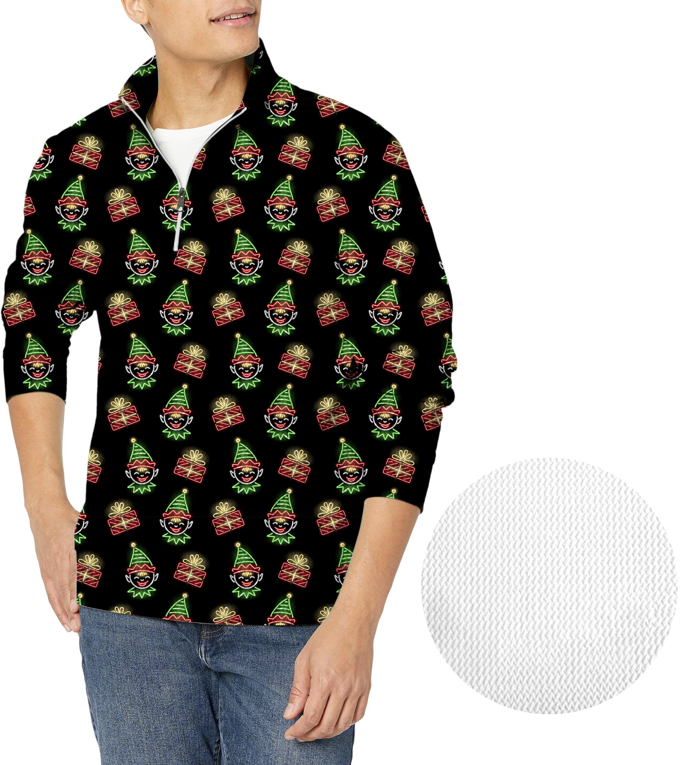 Christmas Joker-Men's Golf Waffle Zipper Pullover