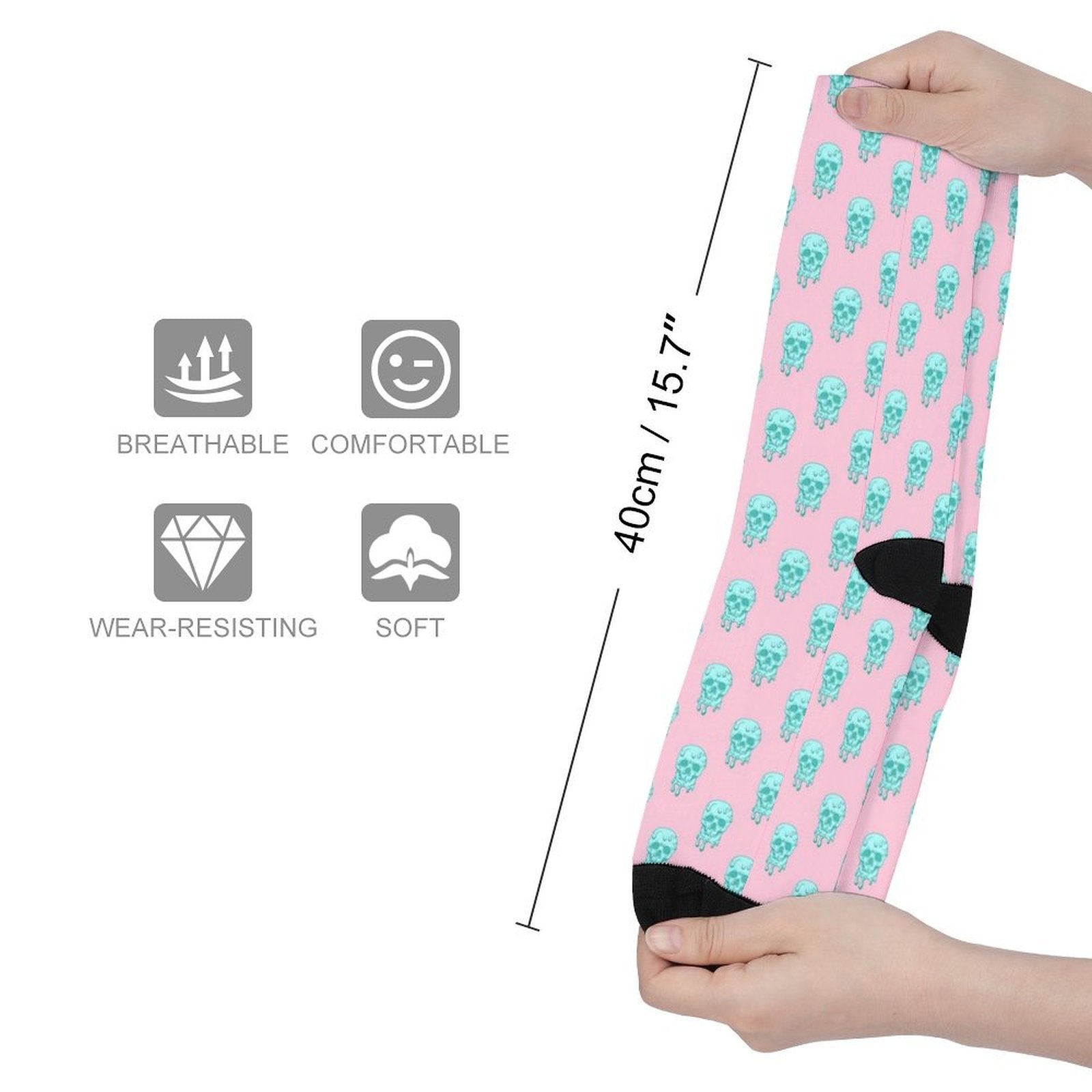 Icey Skulls Prined socks Gifts for Men Women