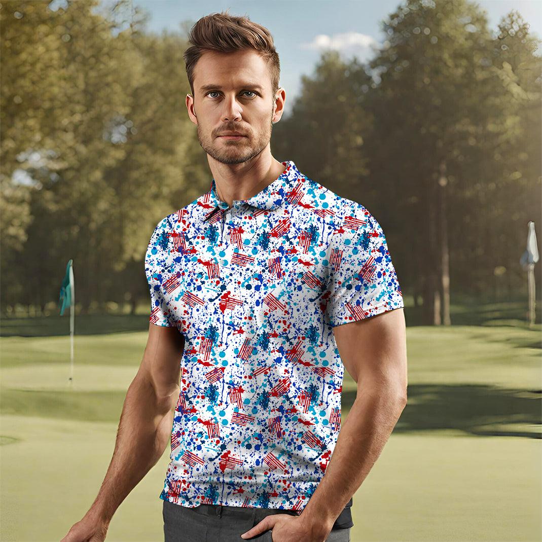 Men's graffiti golf polo