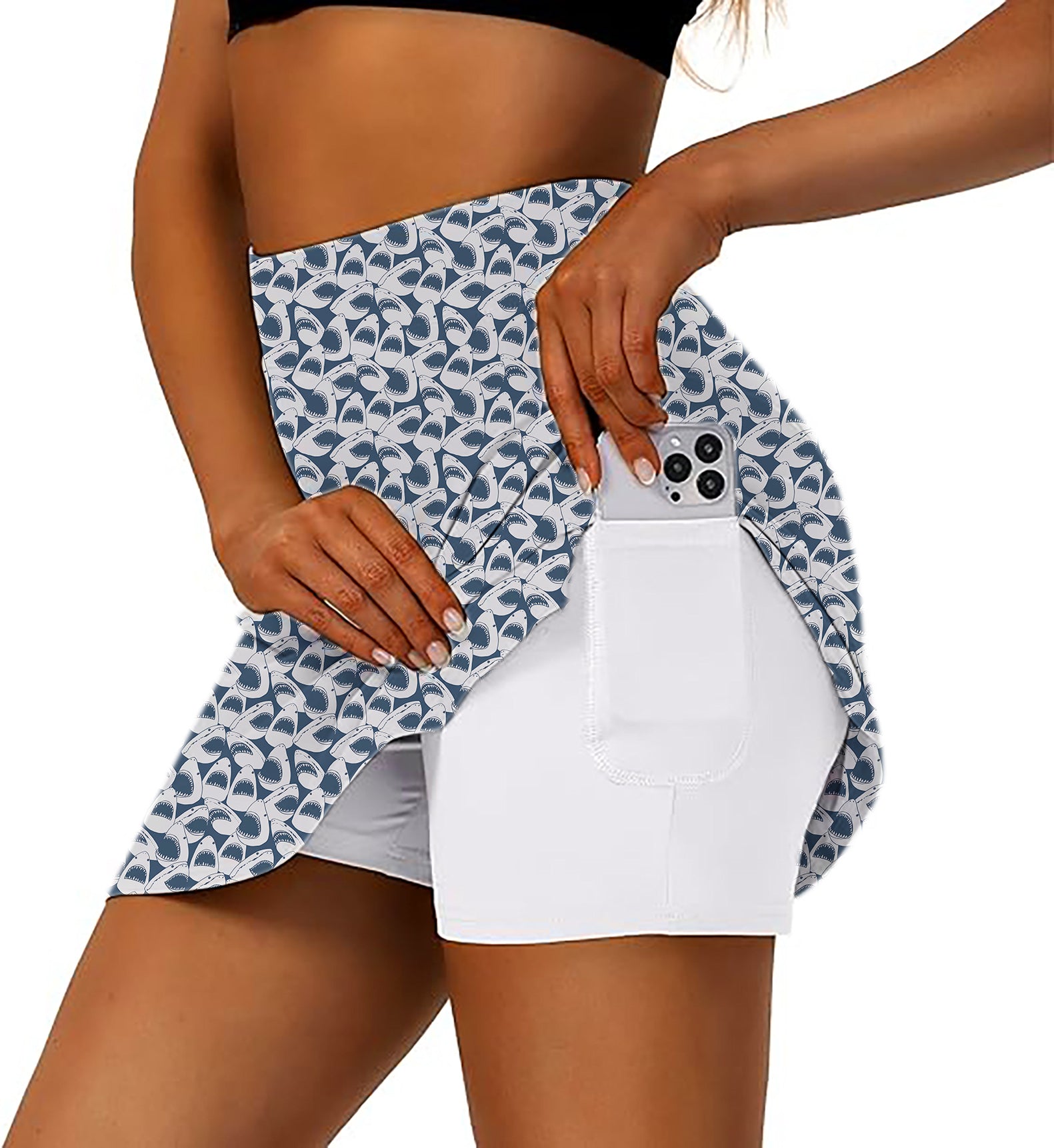 Women's Shark Attack Golf Skirts Inner Shorts Pocket