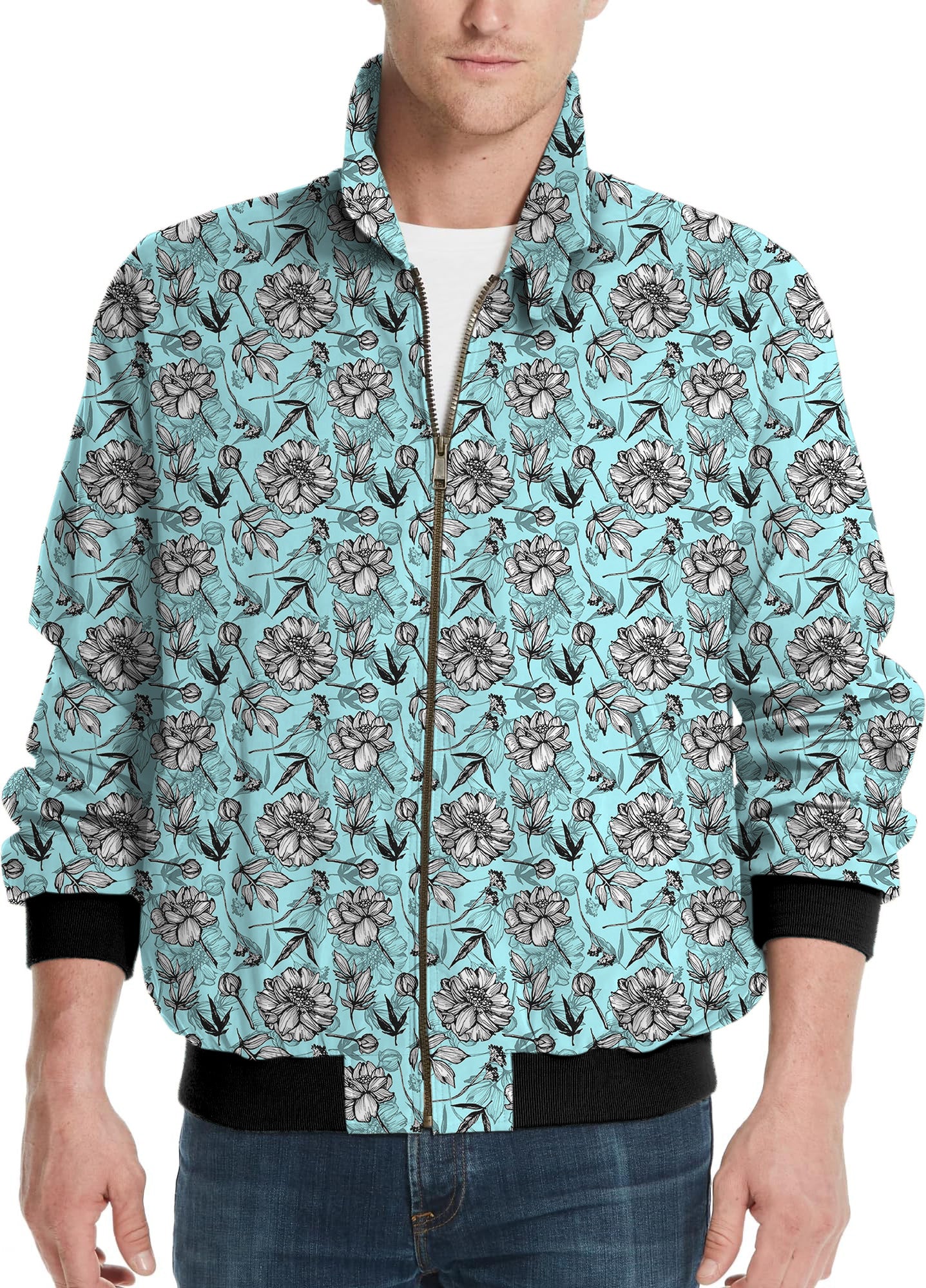 Blue Tropics-Men's Golf Windbreaker Light Jacket