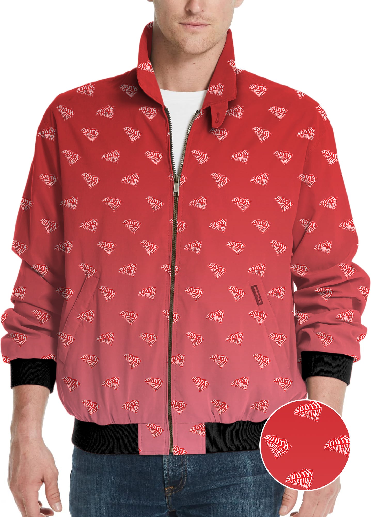 Red South Carolina Men's Golf Windbreaker Light Jacket