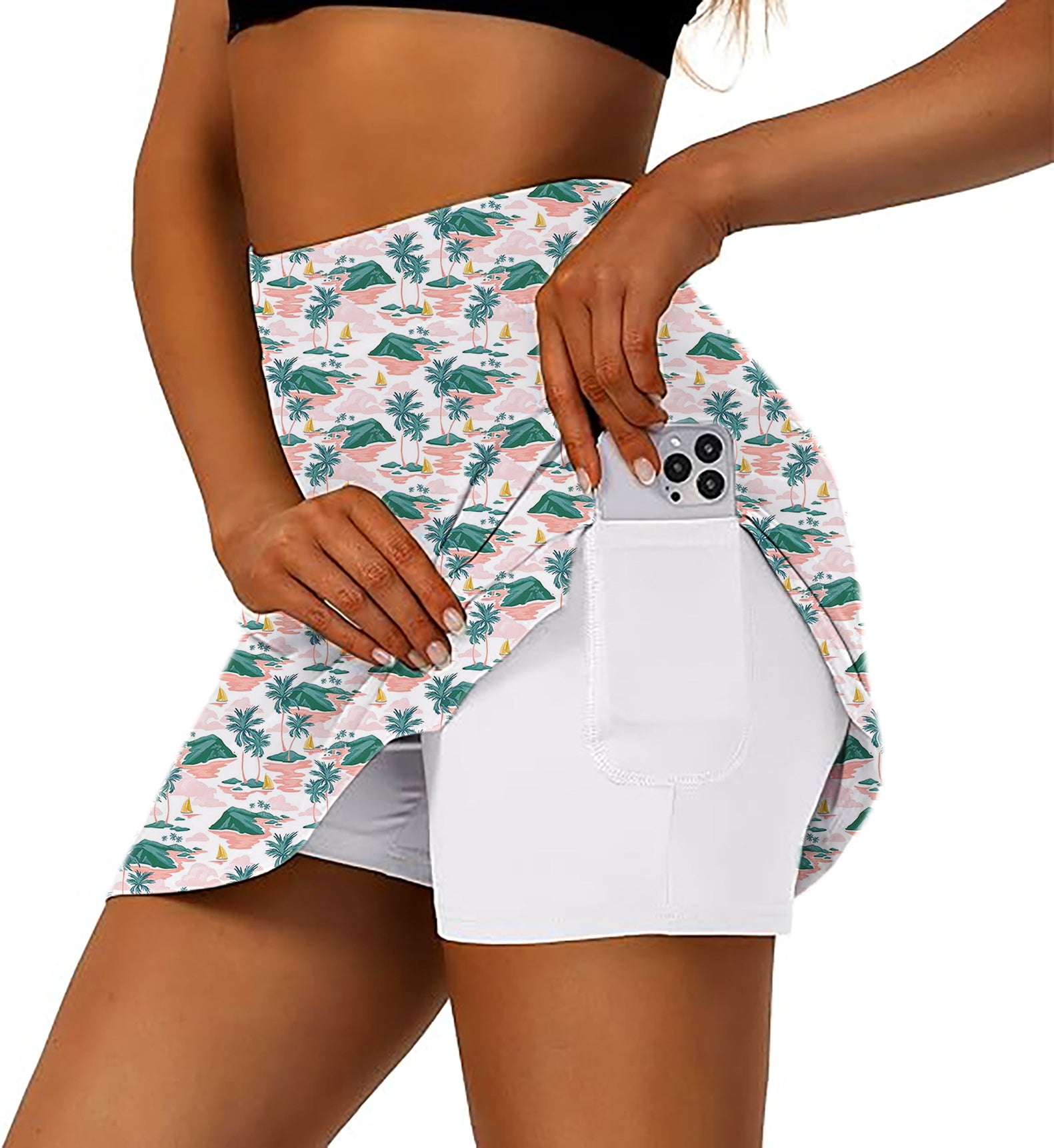 Women's Paradise Island Golf Skirts Inner Shorts Pocket