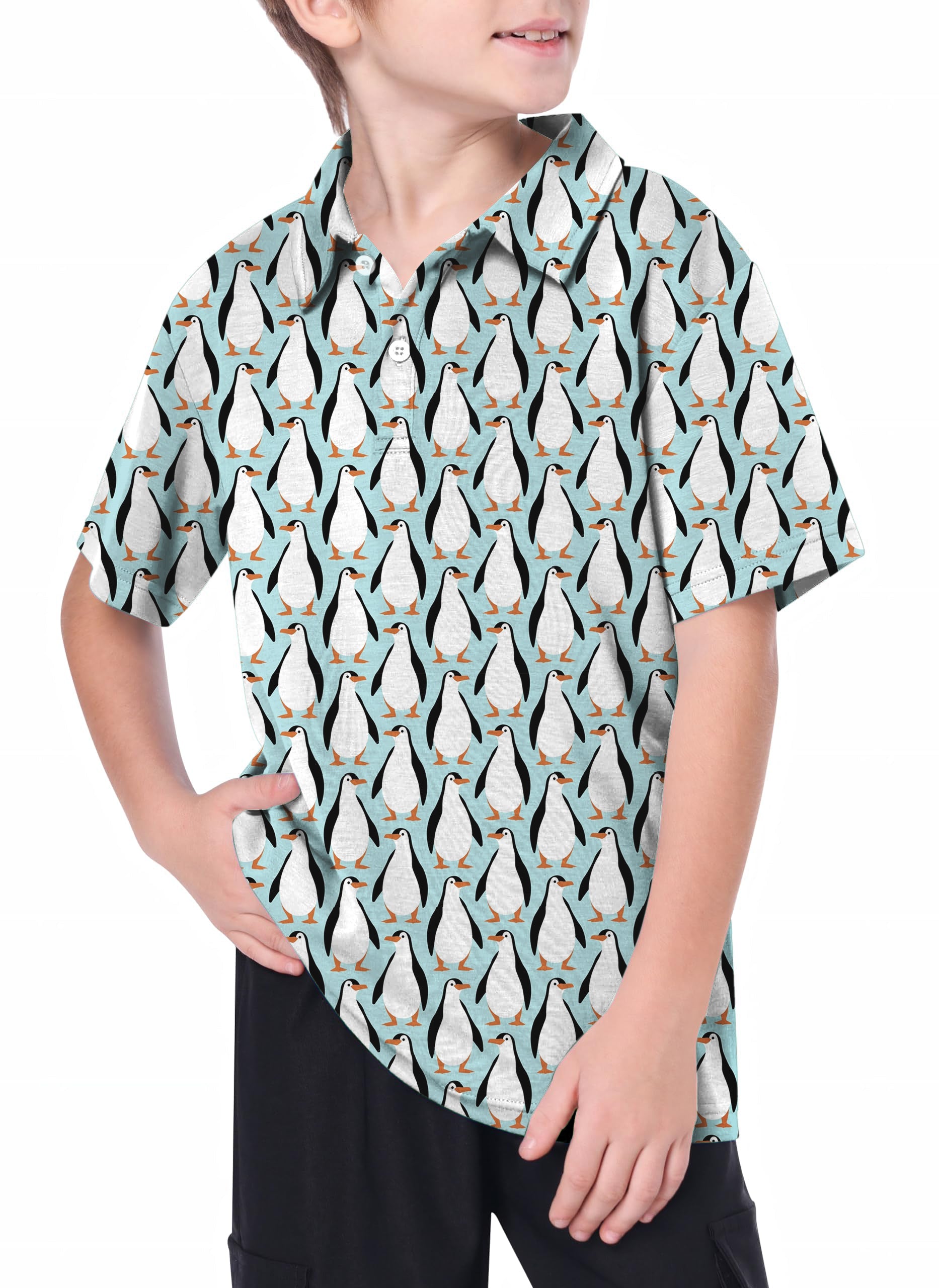 Youth Penguin Party Golf Polo