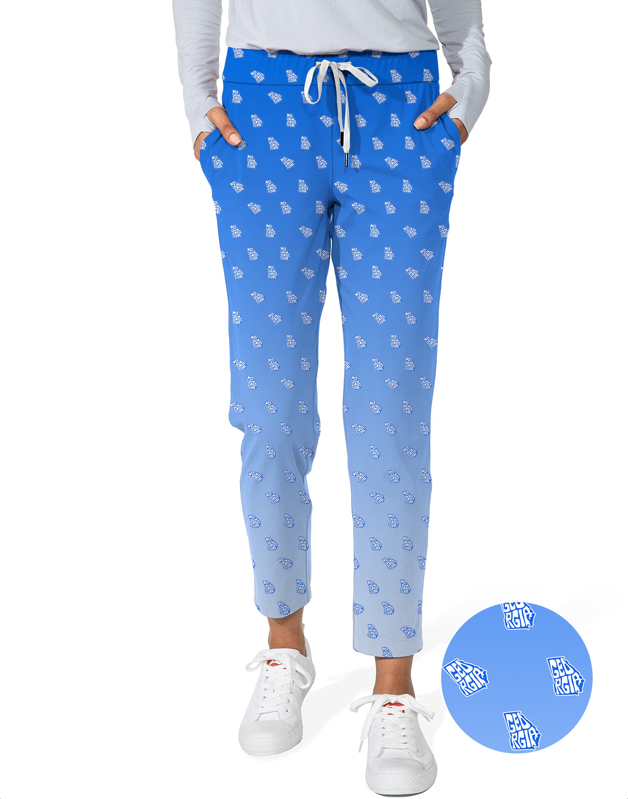 Blue Georgia Women's 7/8 Stretch Ankle Golf Pants