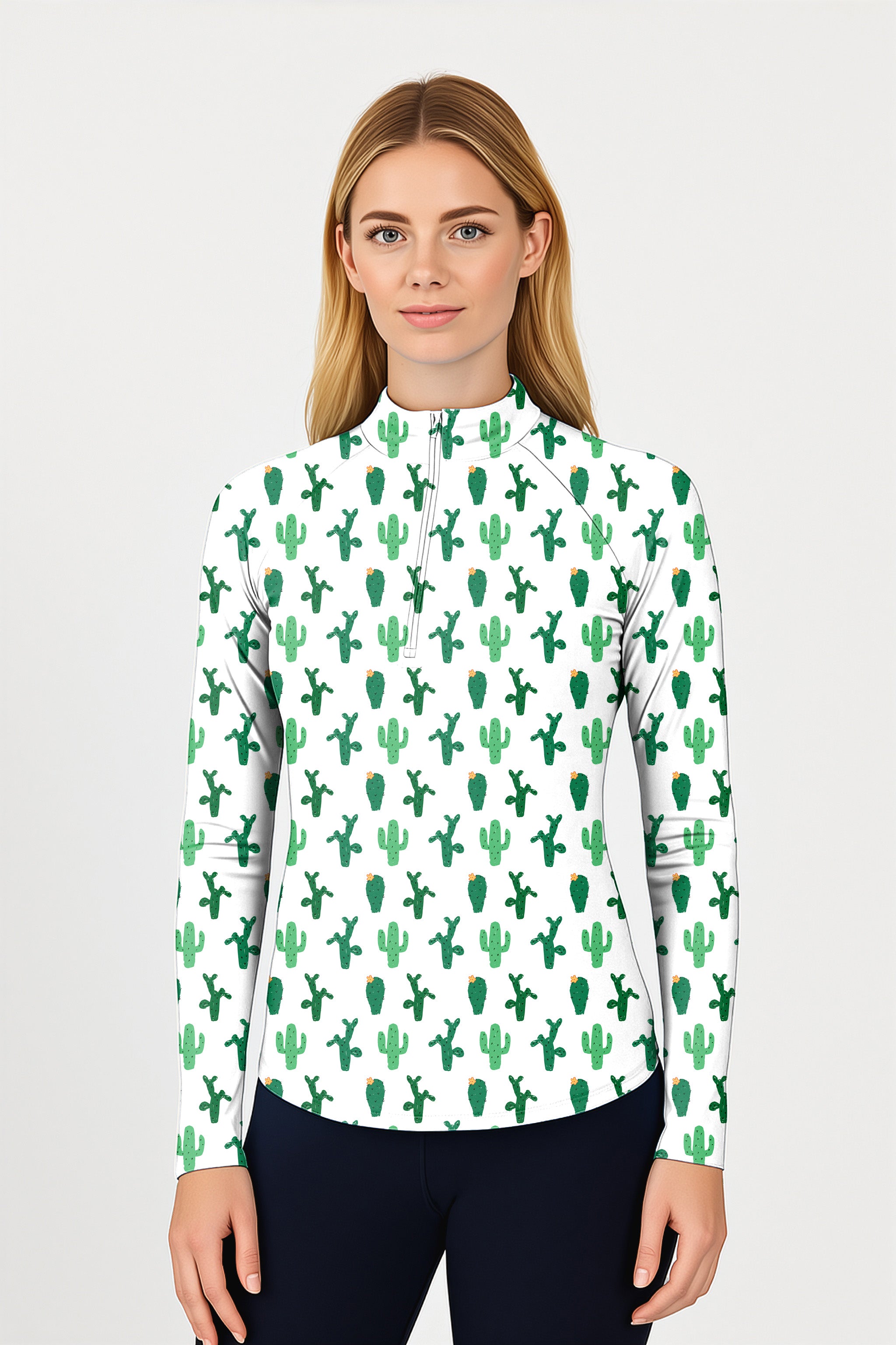 Strange Cactus  Women's Golf Active 3/4 Zip Top