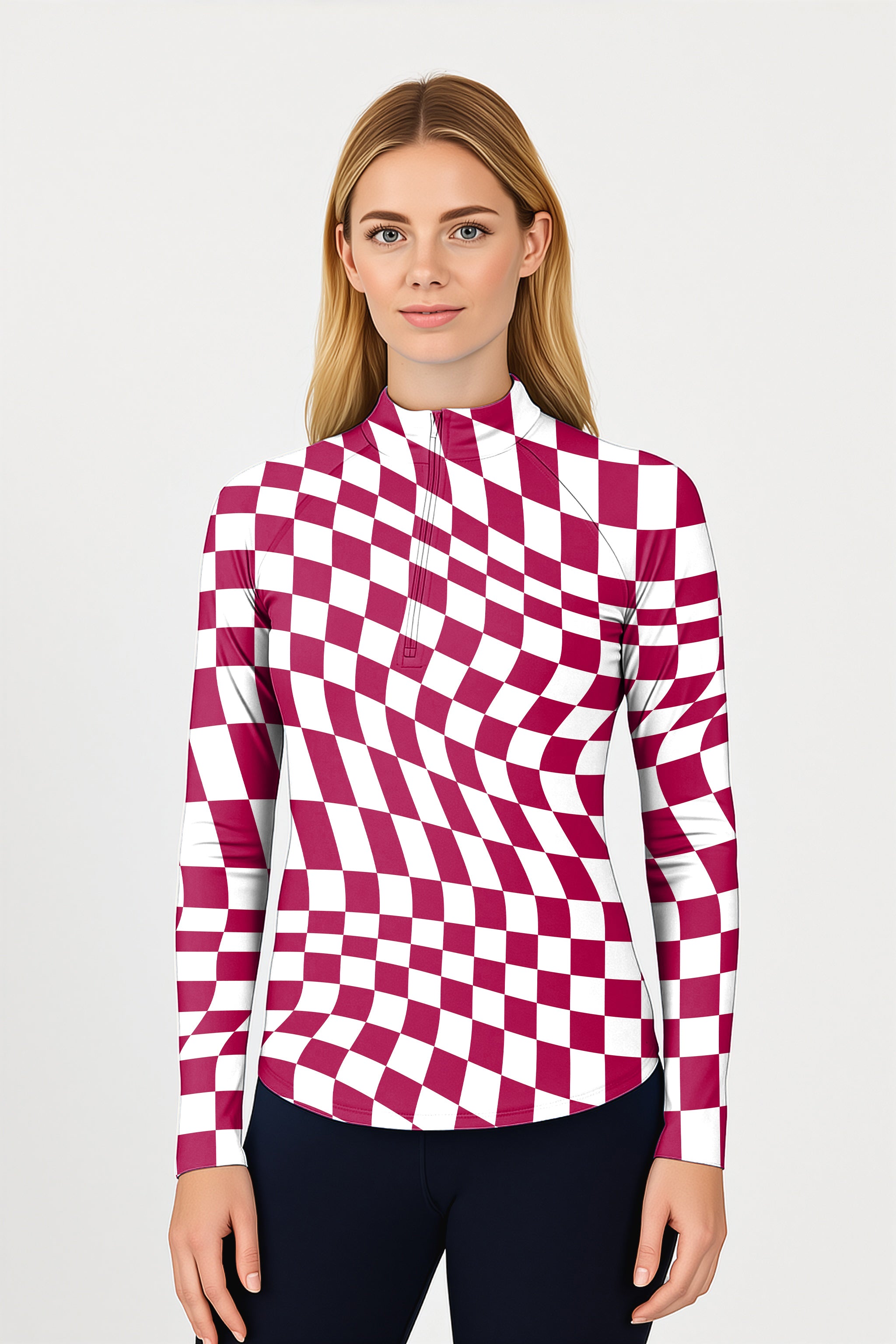 Distorted Space  Women's Golf Active 3/4 Zip Top