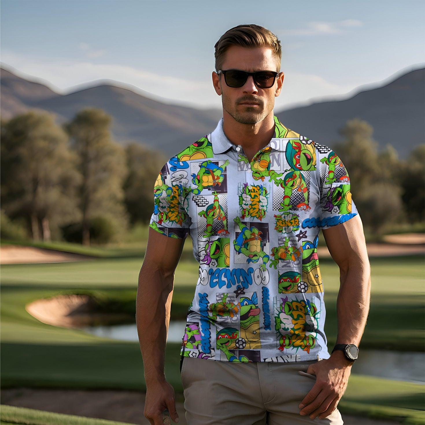 Men's golf polo TMNT - Comic Strip