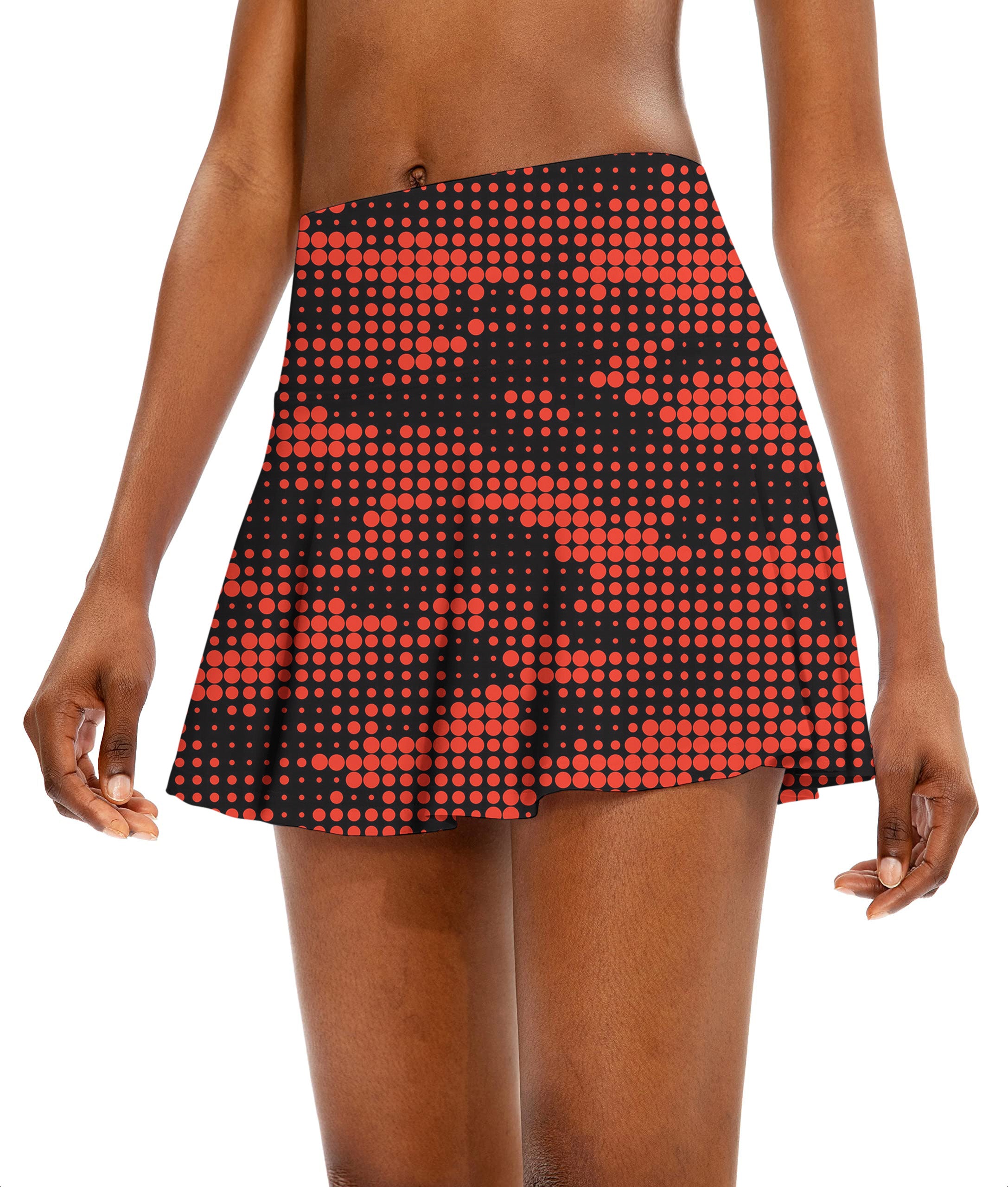 Red origin pixel Women's Athletic Golf Skorts Flared Skirts