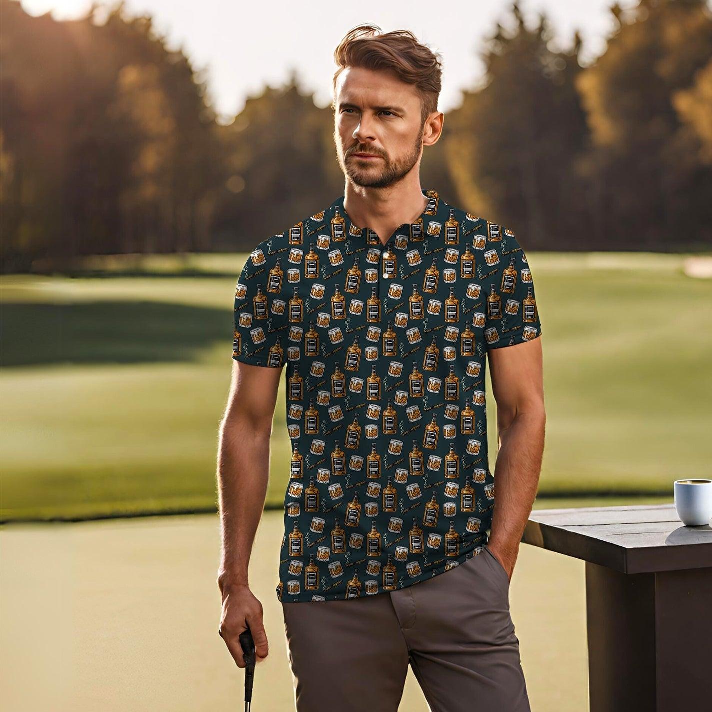 Men Whiskey cigars Golf Party All Bodies Golf Polo