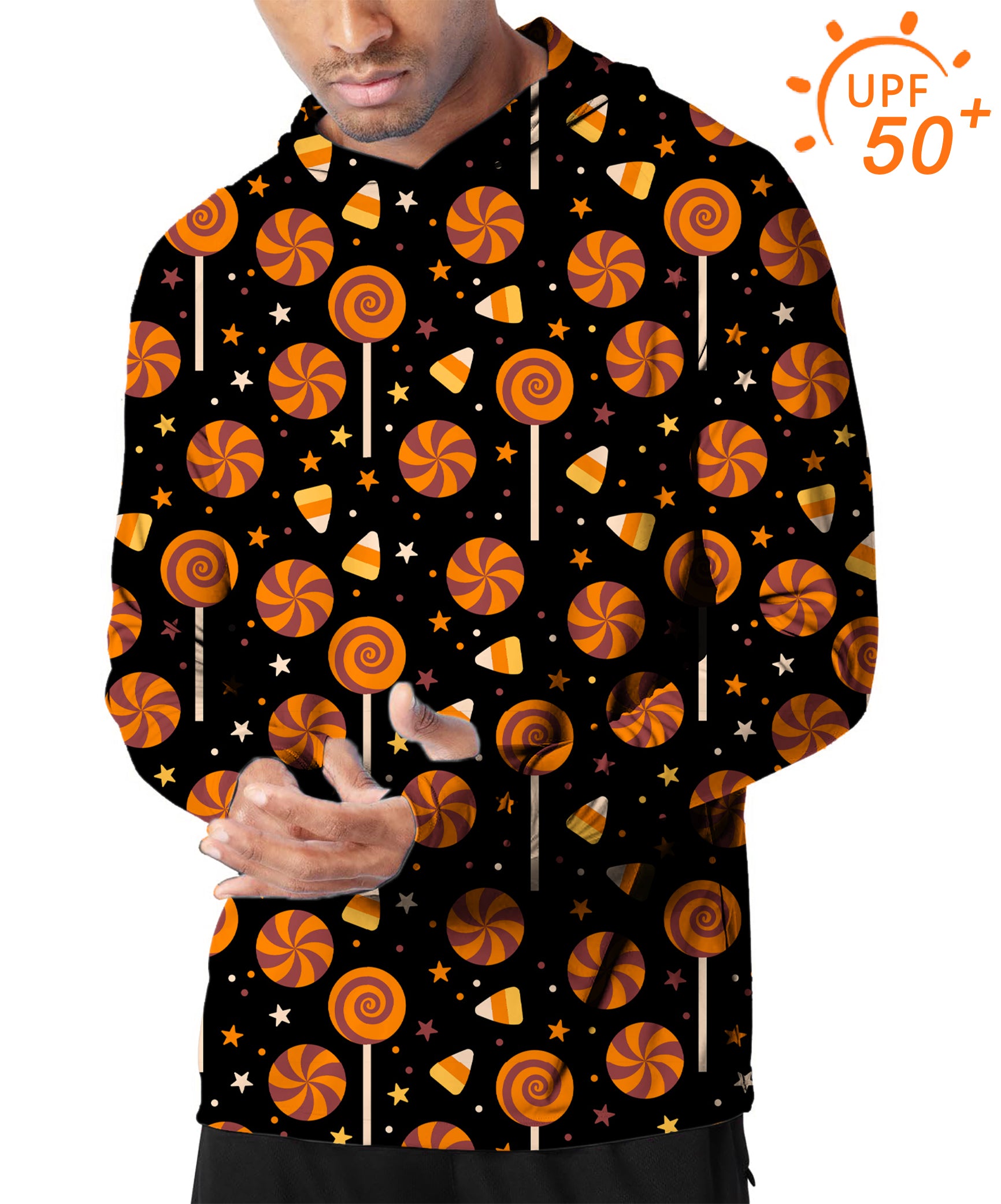 Men's Outdoor Halloween Lollipops Golf Sun Protection Loose Fit  hoodies