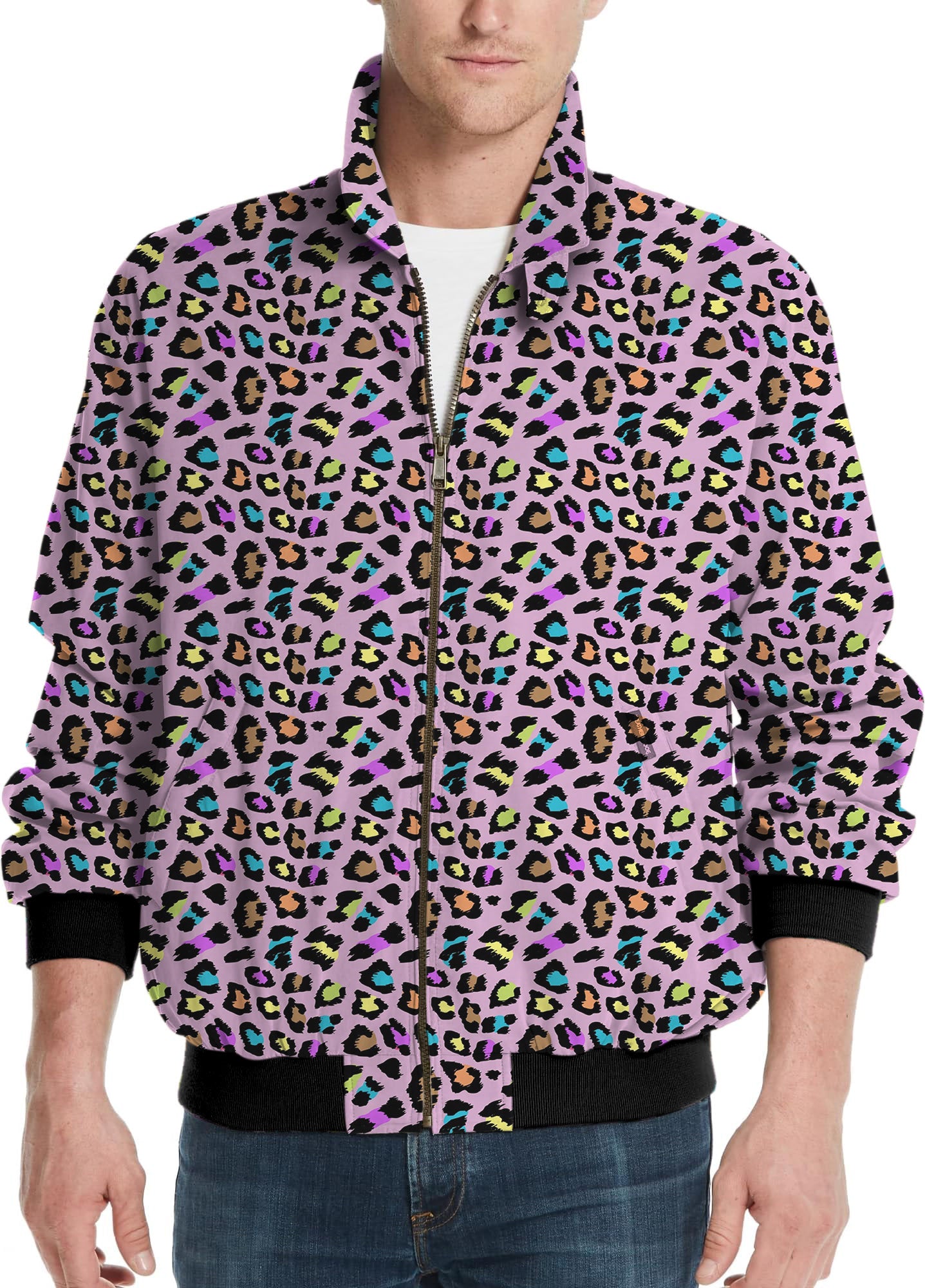 Leopards of color-Men's Golf Windbreaker Light Jacket