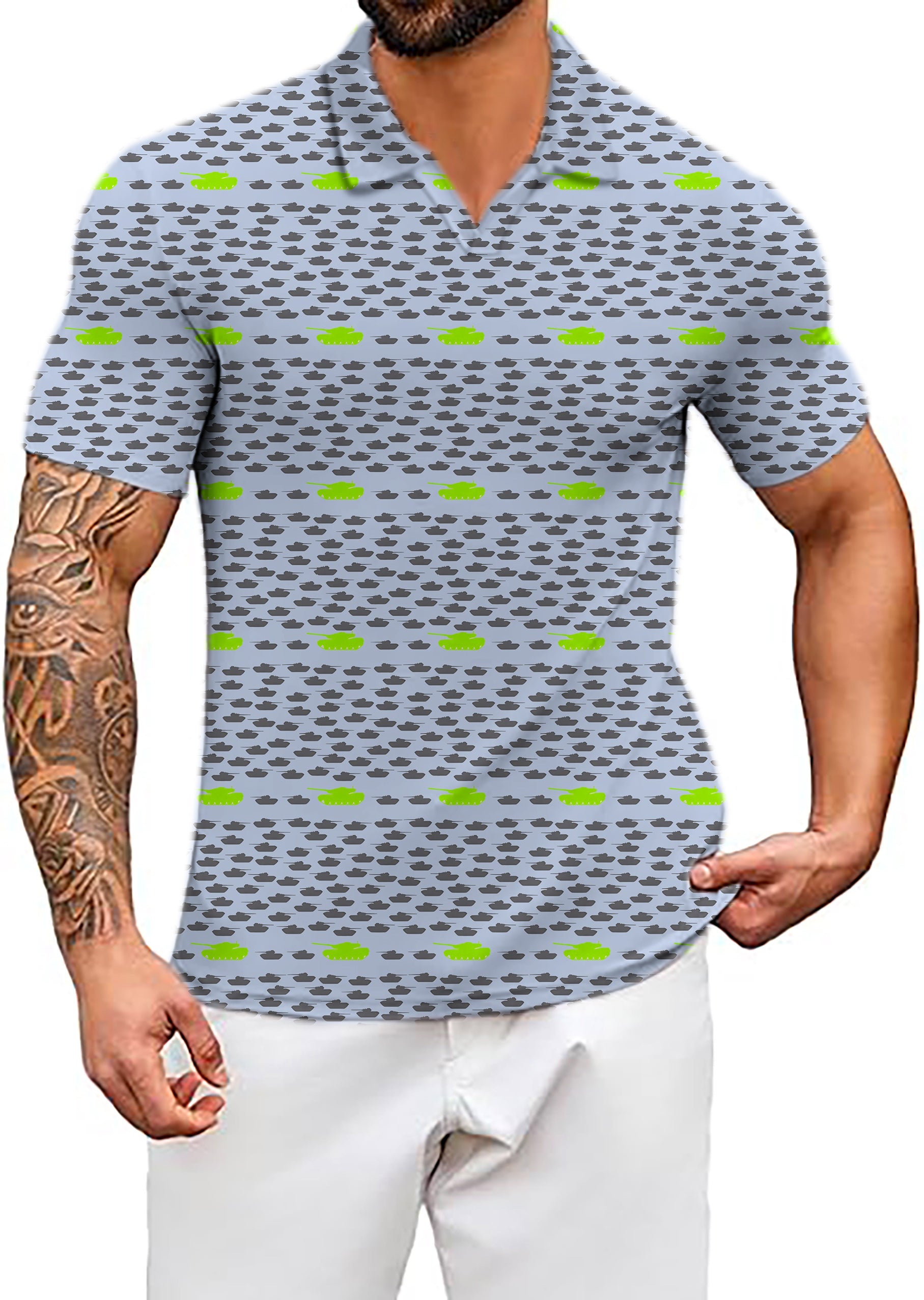 Men's Tank Group V Neck Golf Polo Shirts