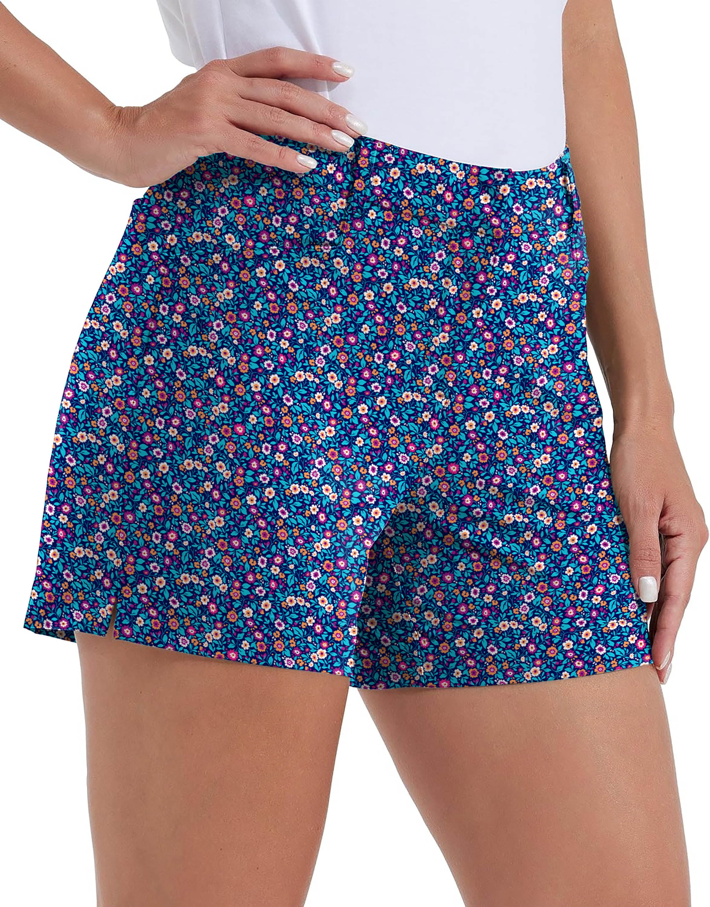 Dark Floral Polo Own Logo 4.5/7/10 Golf Shorts Quick-Drying Woman Outdoor Casual Shorts With Pockets Waterproof