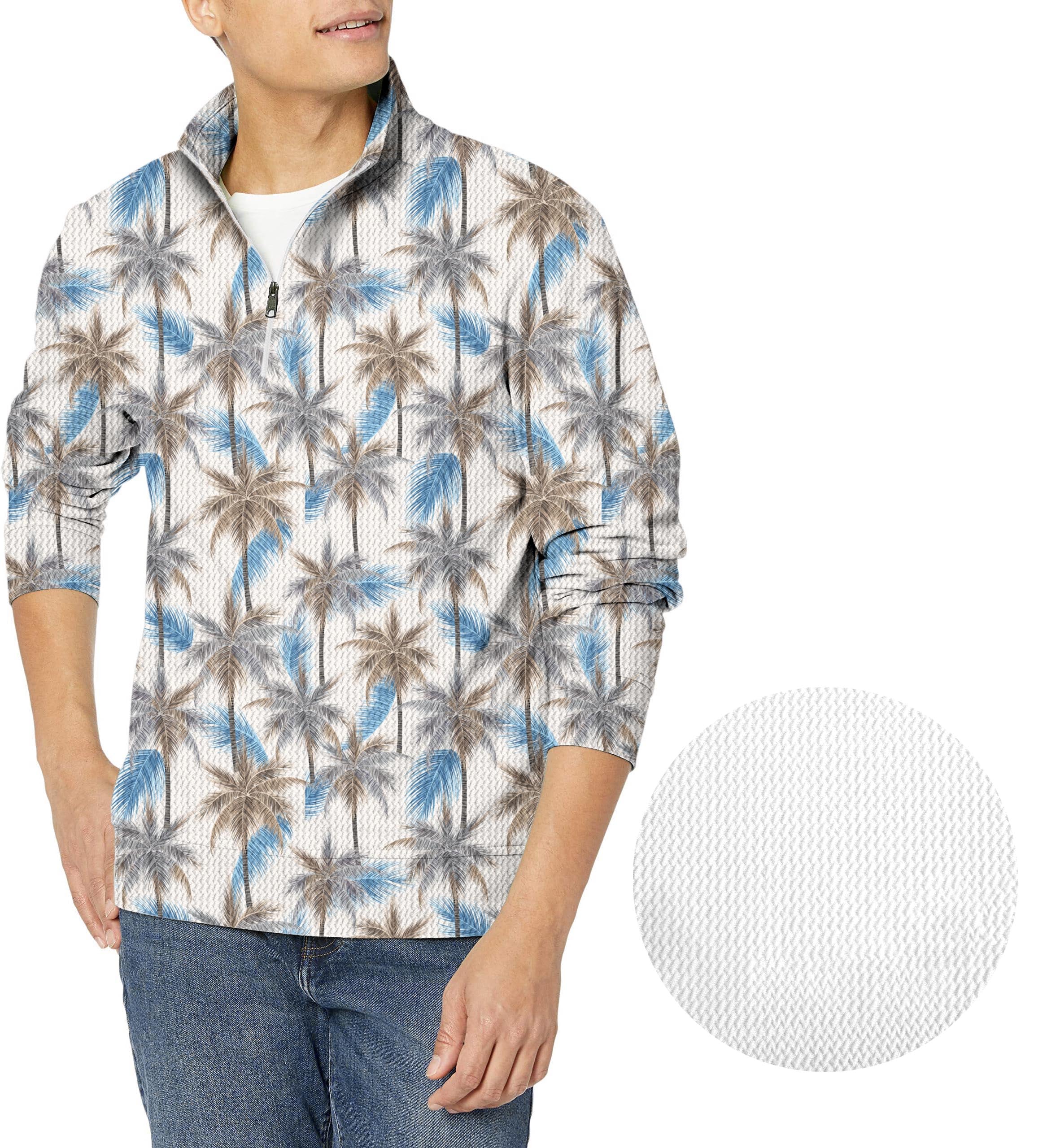 Palm Haven-Men's Golf Waffle Zipper Pullover