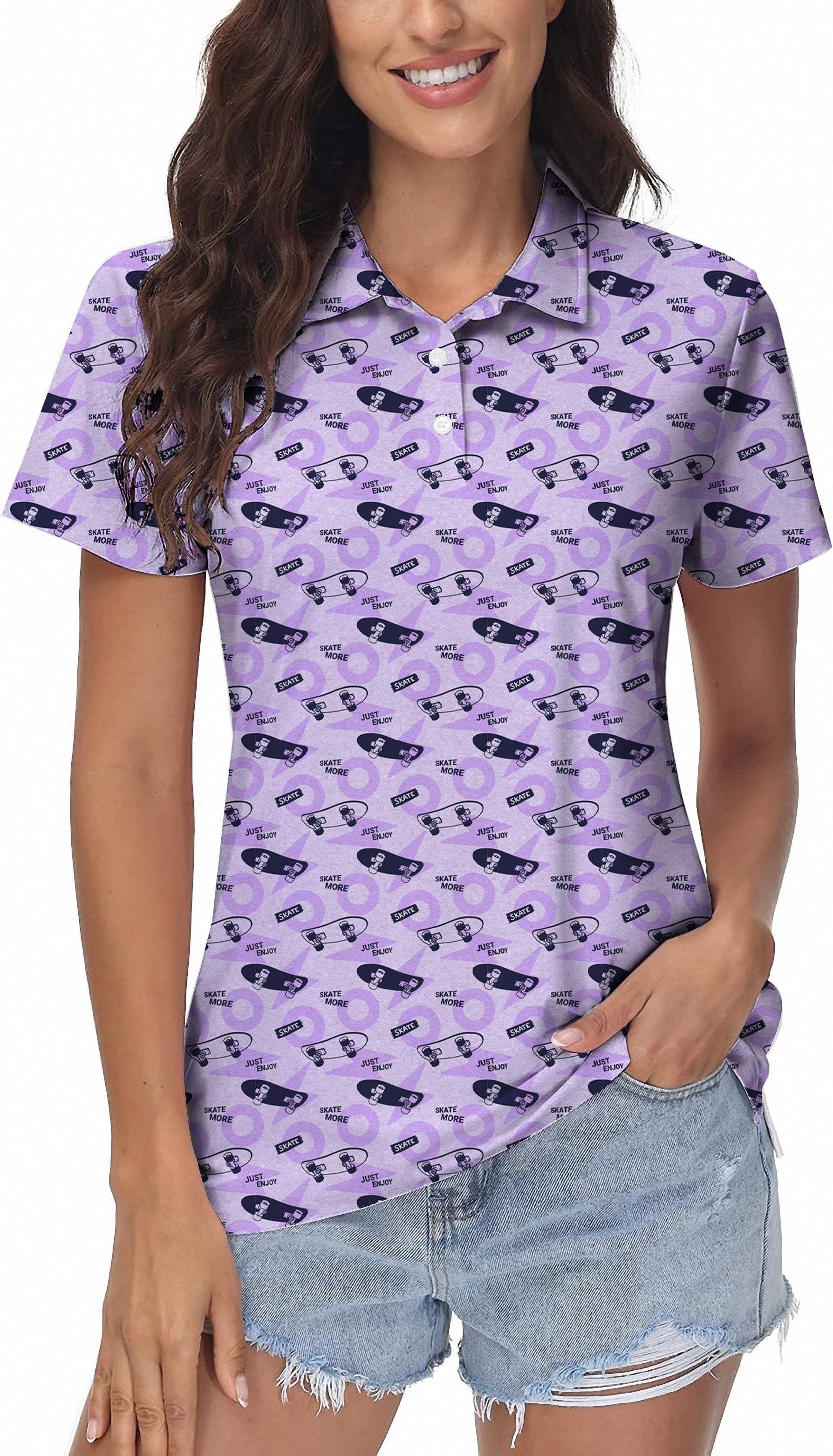Purple Skate More Women's Golf Polo