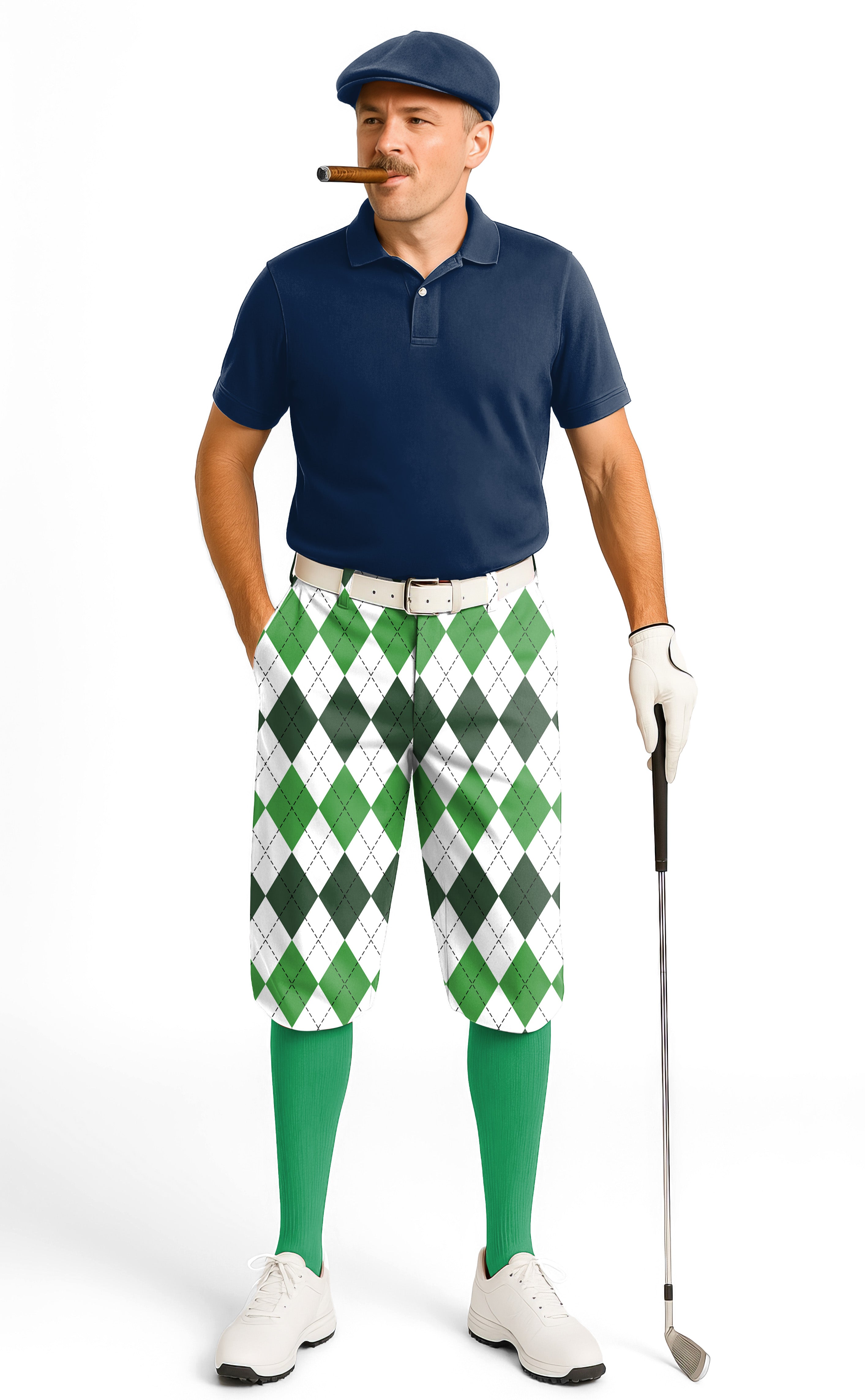 St. Patricks day Argyle plaid-Men's Golf Knickers Pants