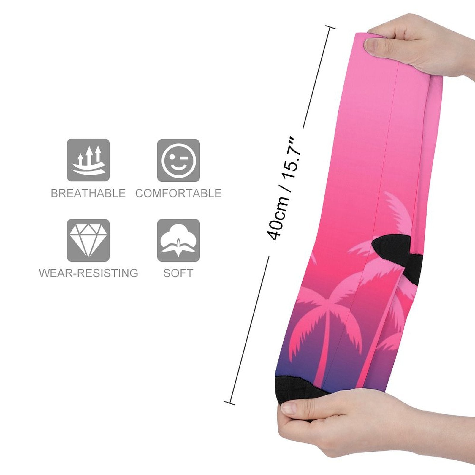 Pink Palm Paradise Prined socks Gifts for Men Women