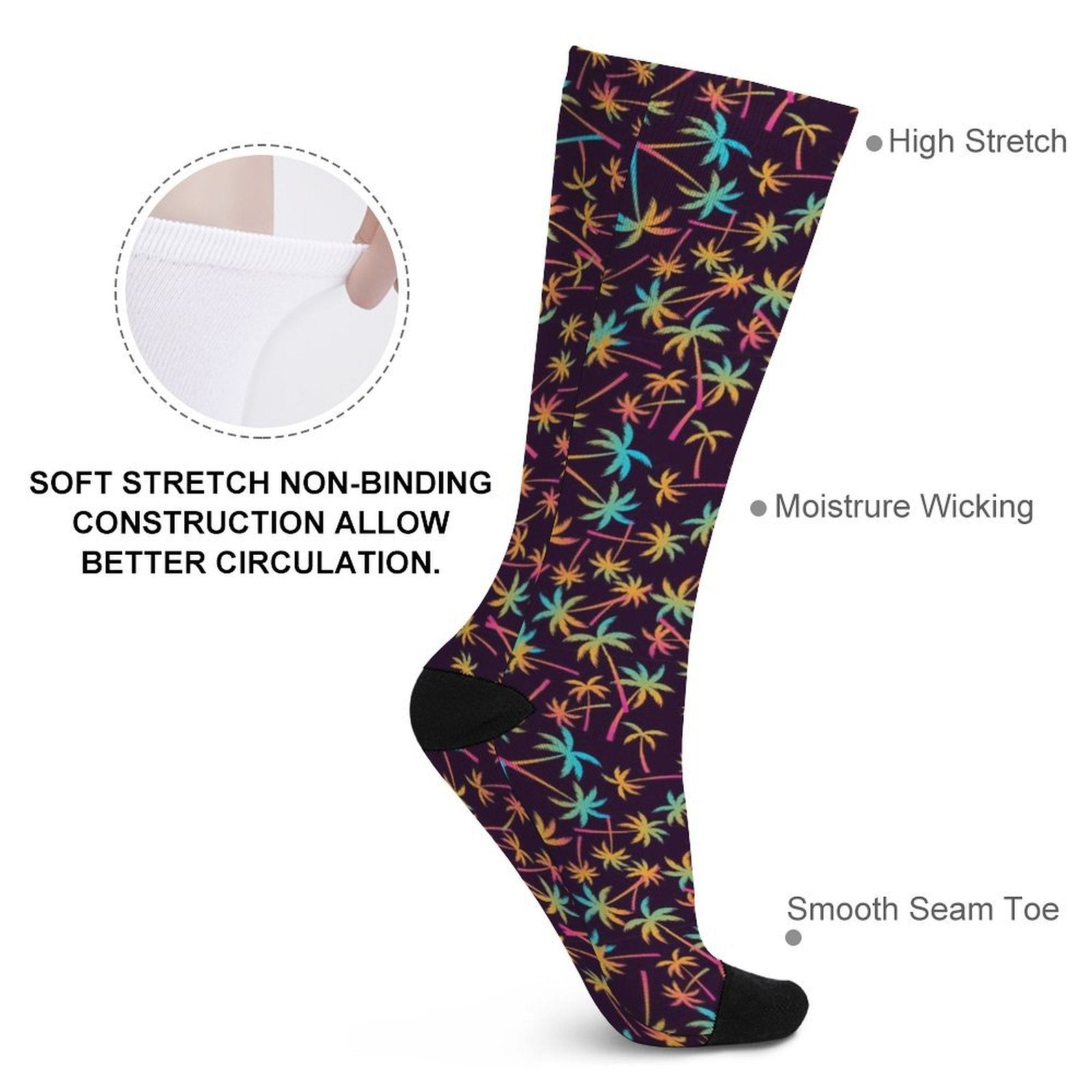 Gradient Palms Prined socks Gifts for Men Women